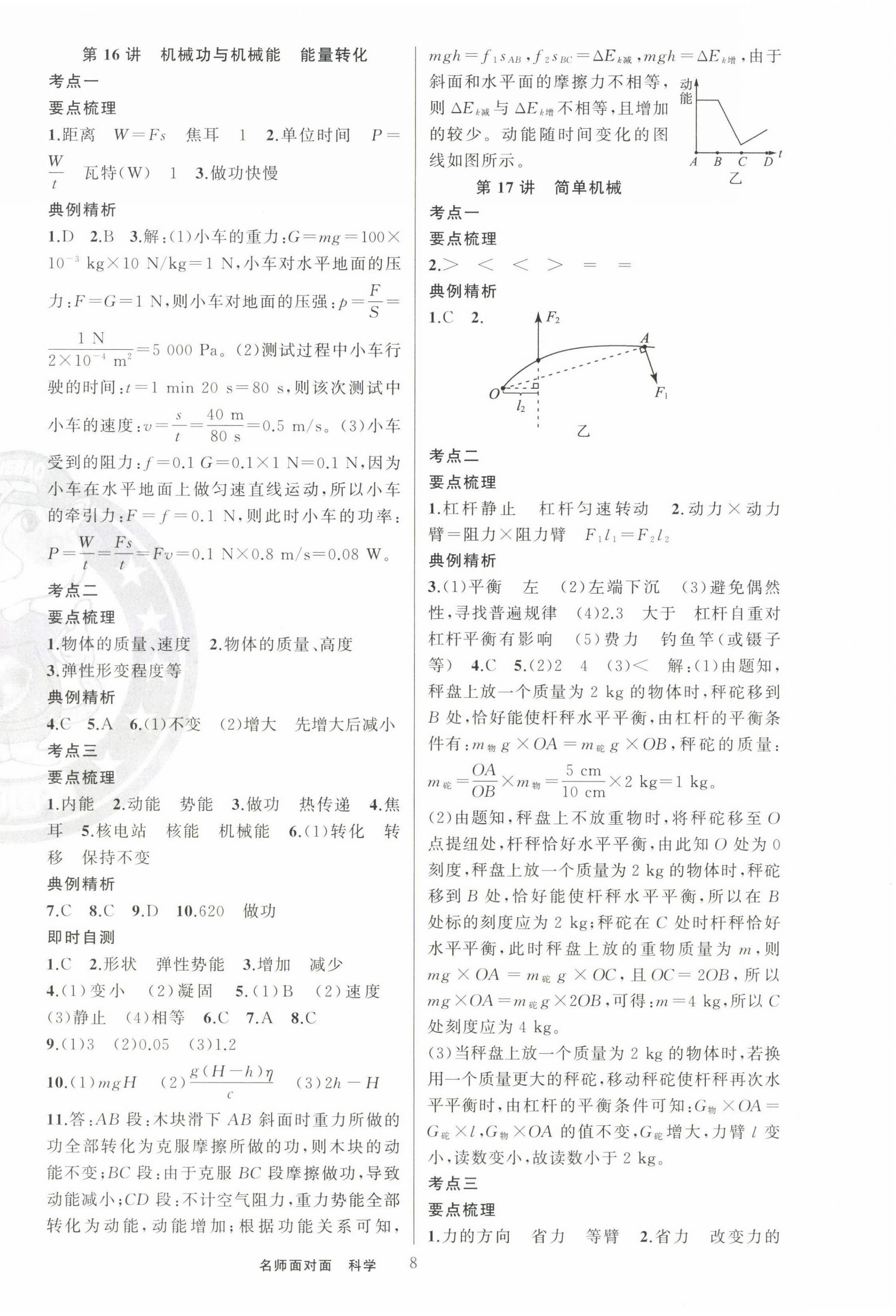 2023年名師面對面中考滿分策略科學(xué) 第8頁