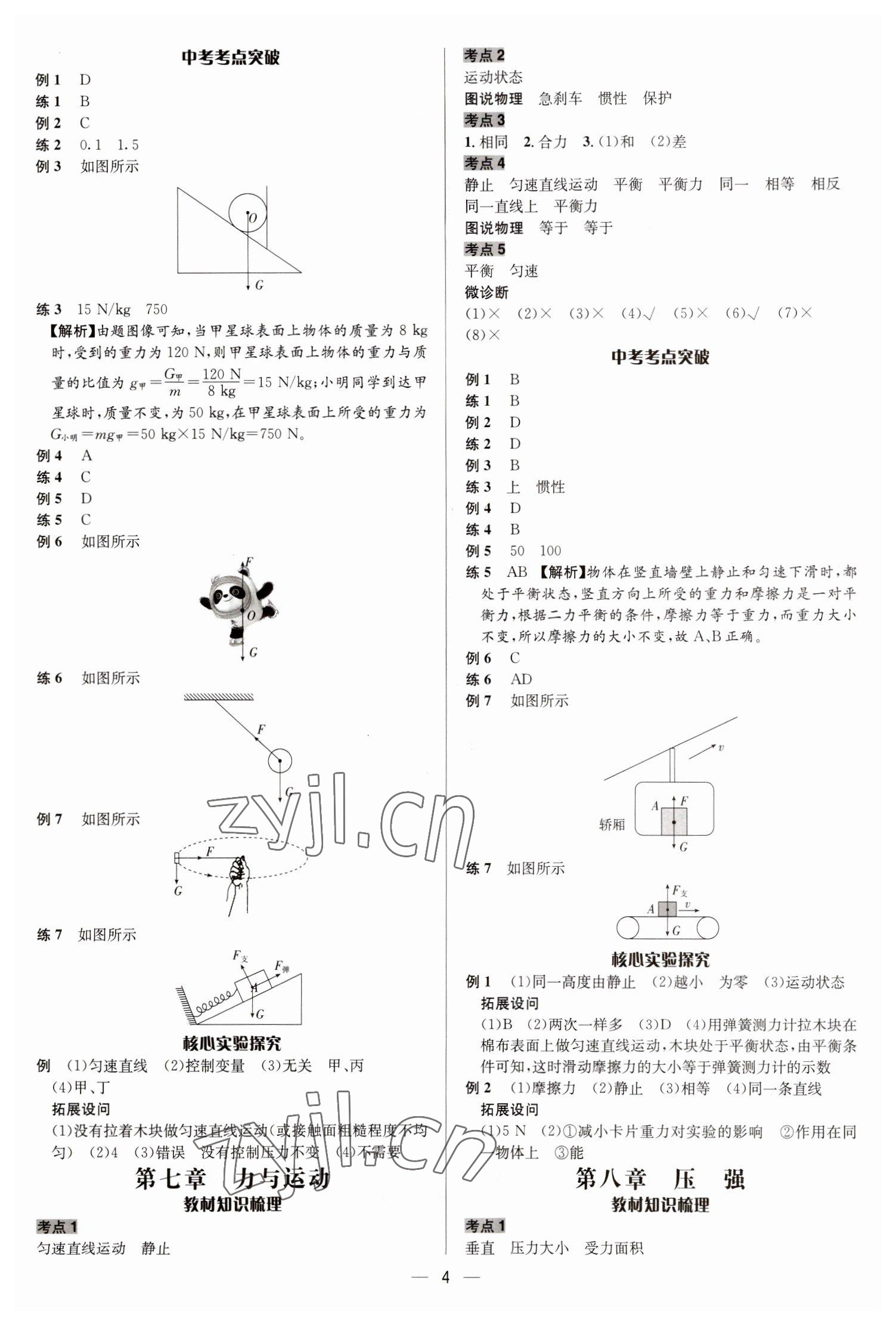 2023年中考对策物理临沂专版 参考答案第4页