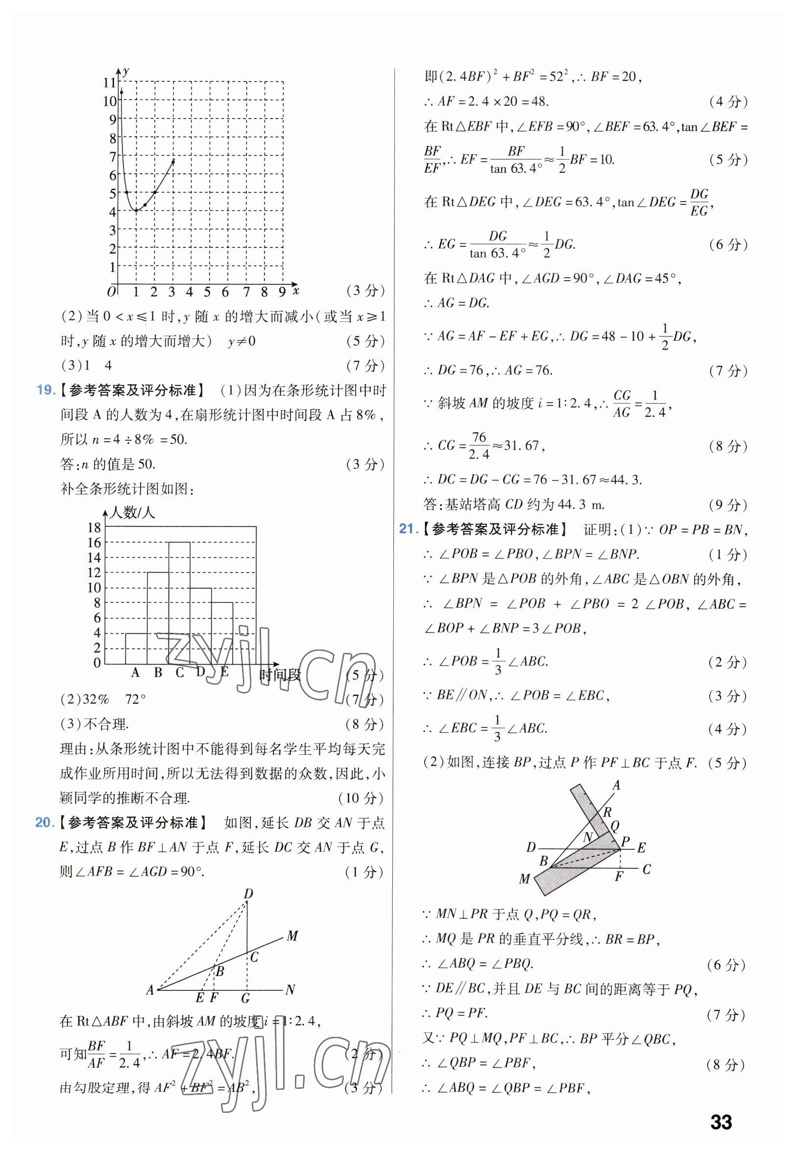 2023年金考卷中考45套匯編數(shù)學(xué)山西專版 參考答案第33頁