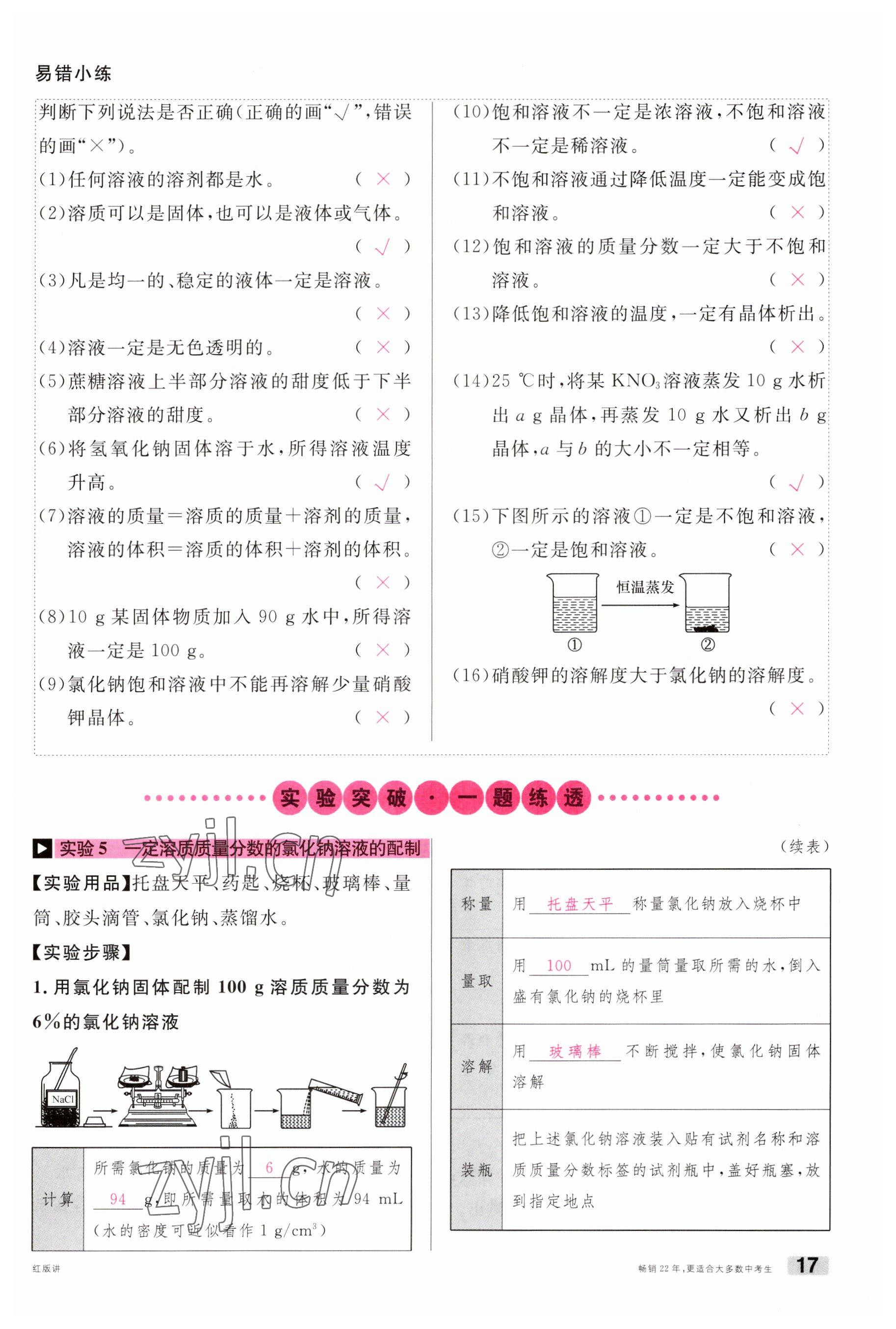 2023年火線100天中考滾動復習法化學南充專版 參考答案第17頁