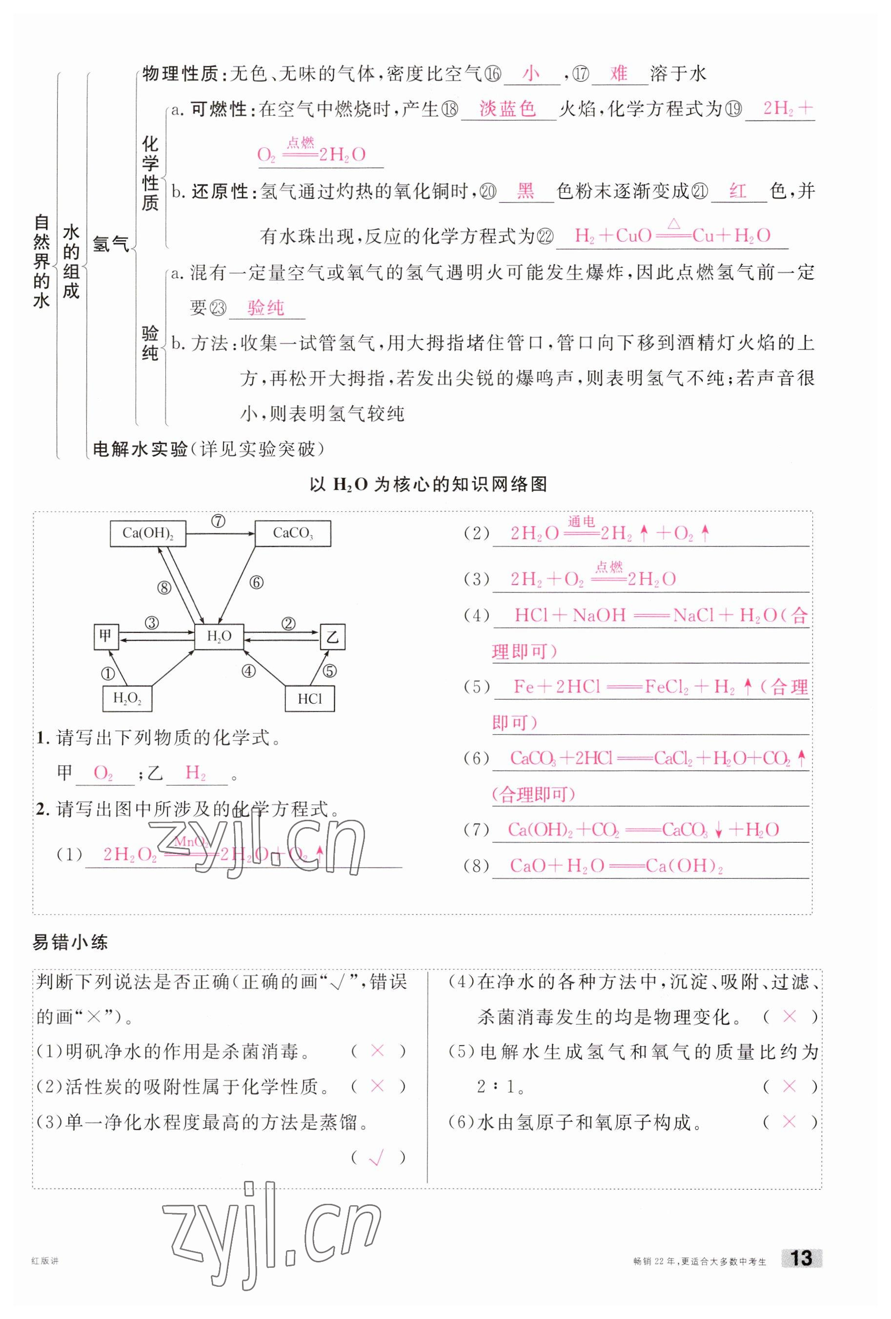 2023年火线100天中考滚动复习法化学南充专版 参考答案第13页