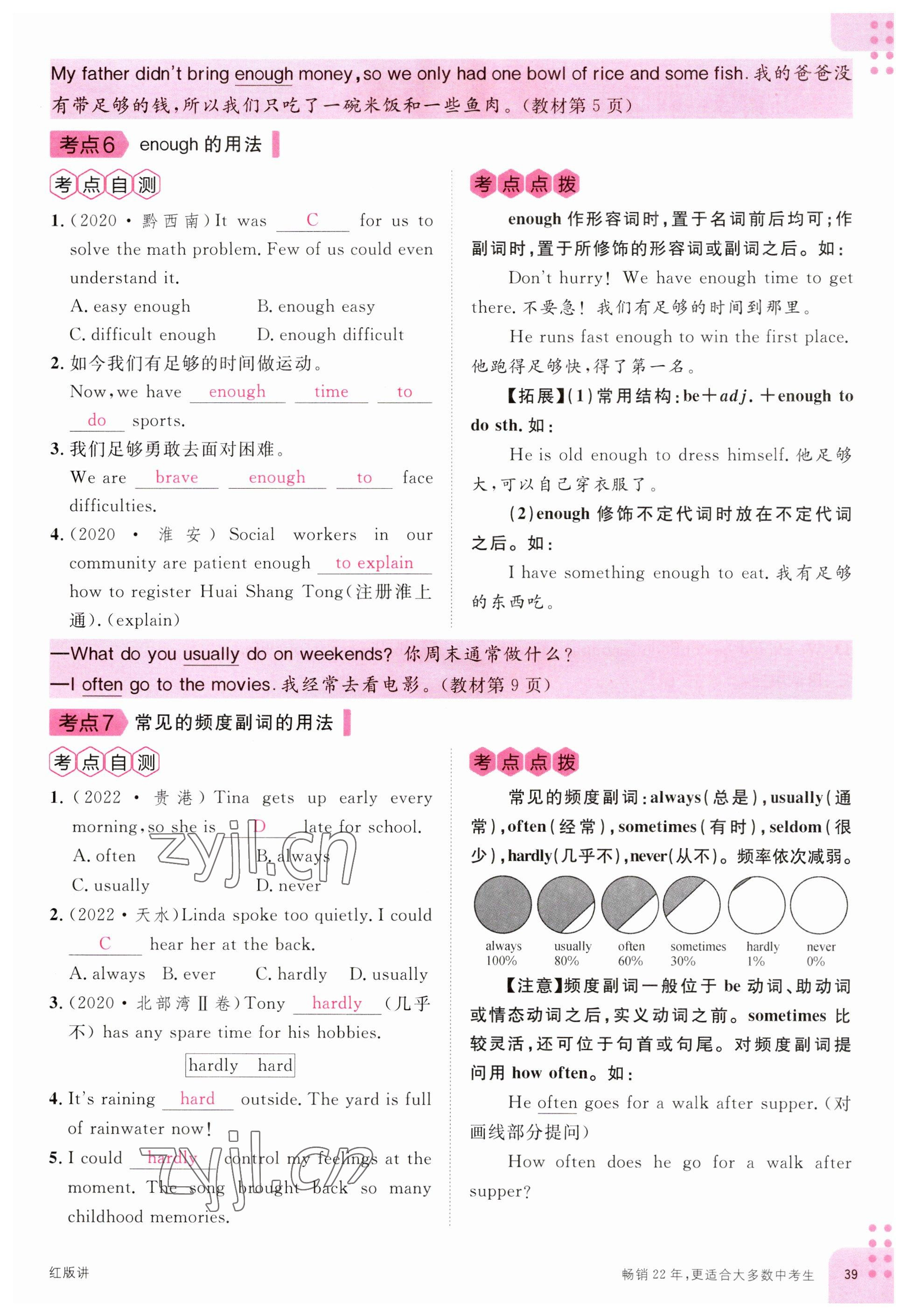 2023年火線100天中考滾動復(fù)習(xí)法英語南充專版 參考答案第37頁