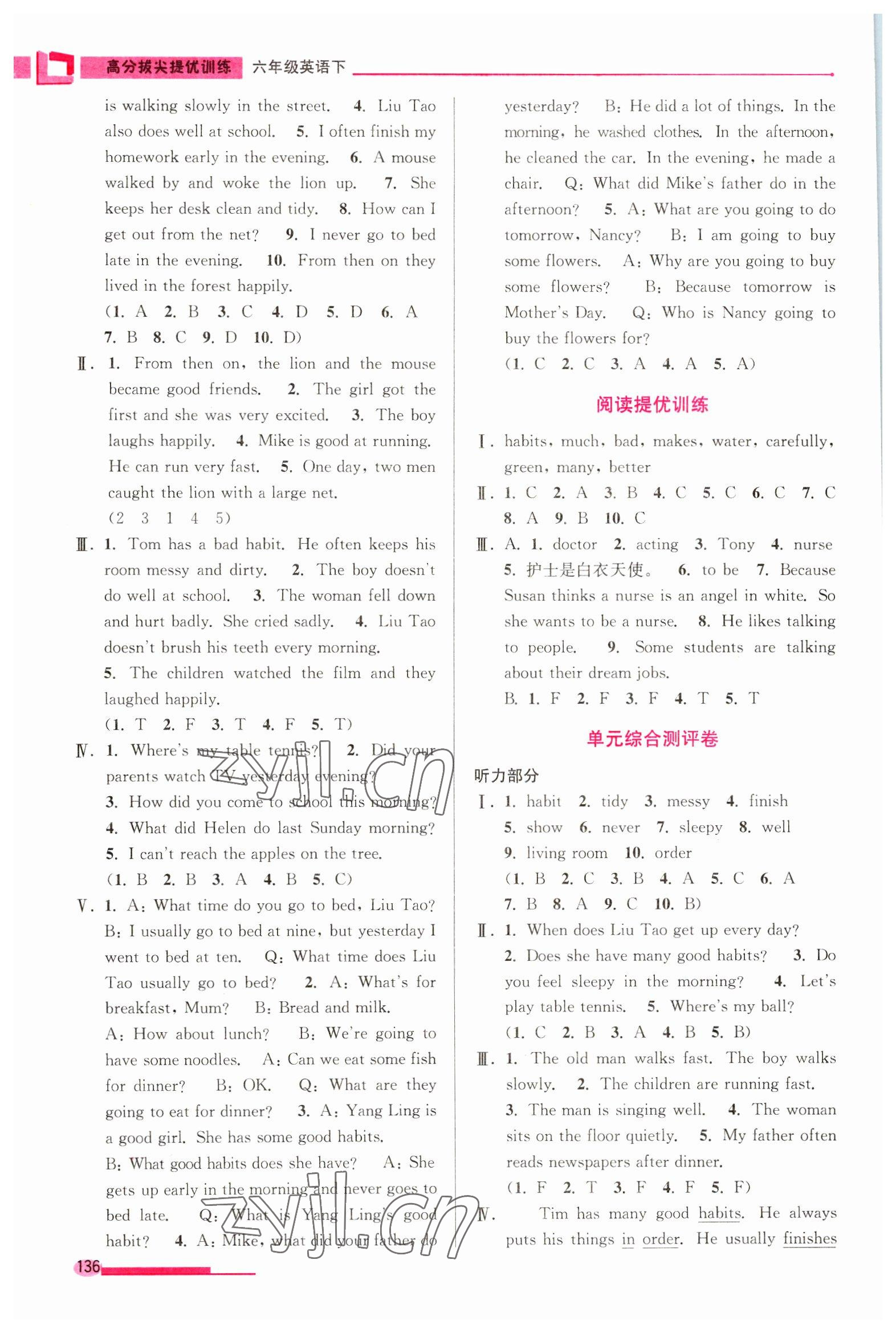 2023年高分拔尖提優(yōu)訓練六年級英語下冊譯林版江蘇專版 第4頁