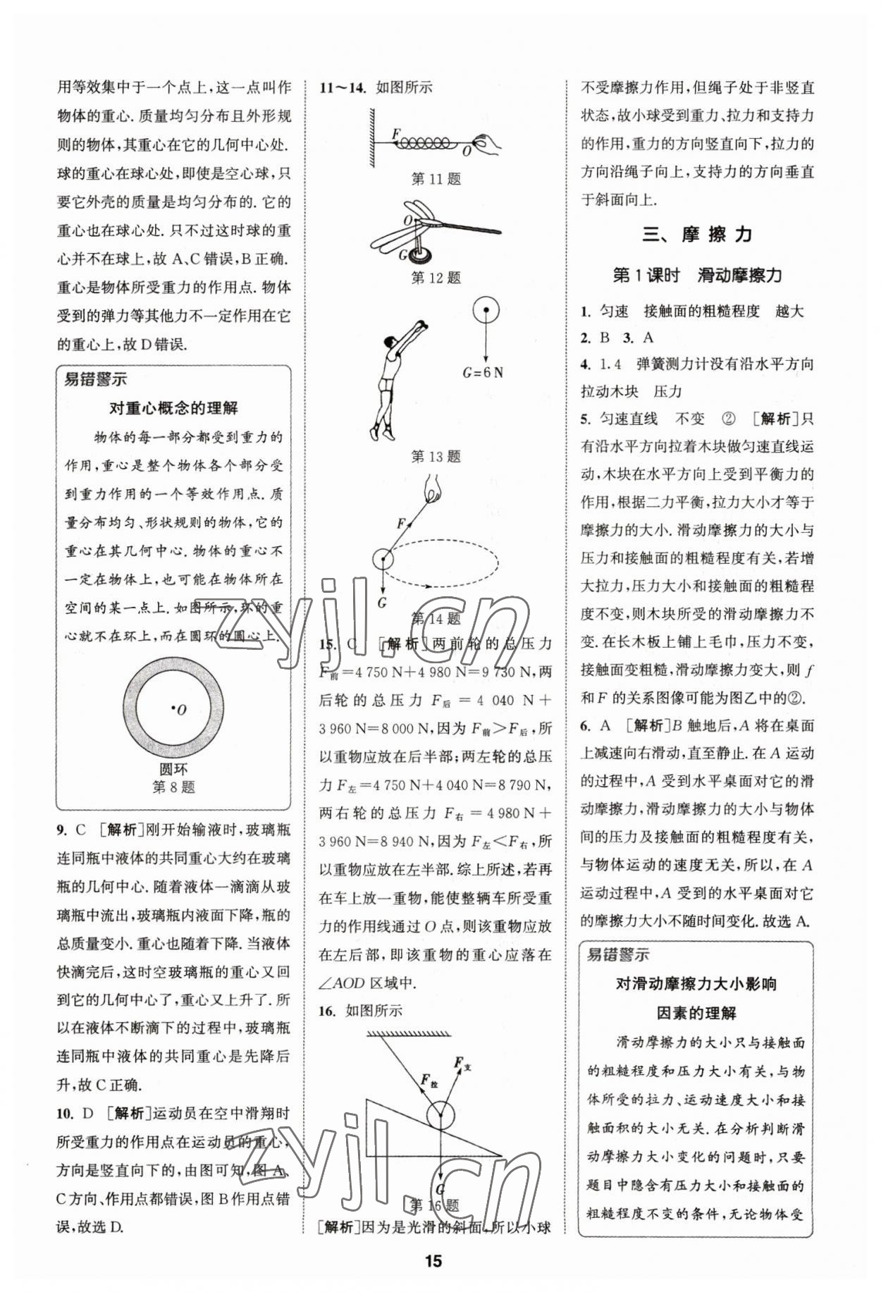 2023年拔尖特訓(xùn)八年級(jí)物理下冊(cè)蘇科版 參考答案第15頁(yè)