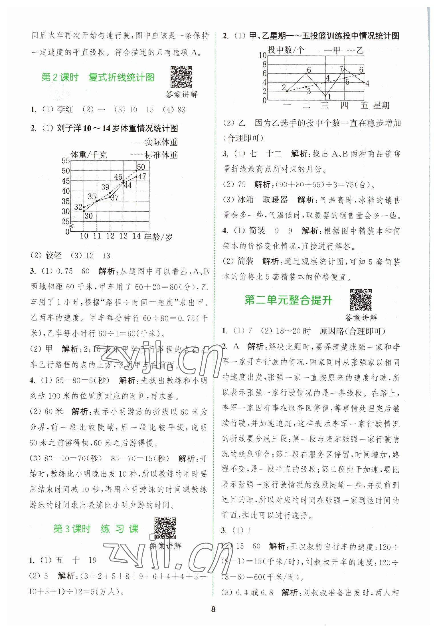 2023年拔尖特训五年级数学下册苏教版 参考答案第8页