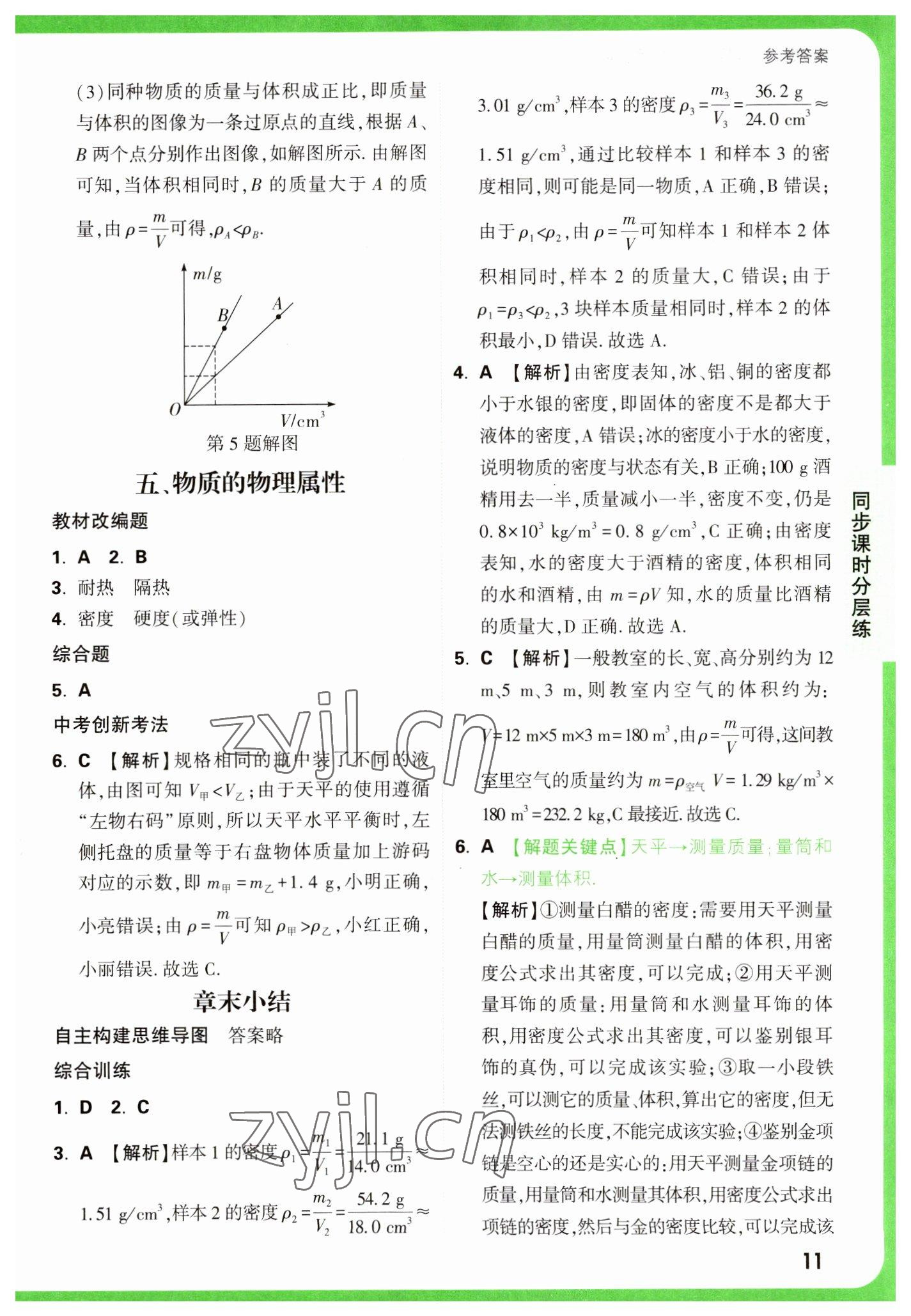 2023年萬(wàn)唯中考基礎(chǔ)題八年級(jí)物理下冊(cè)蘇科版 參考答案第11頁(yè)