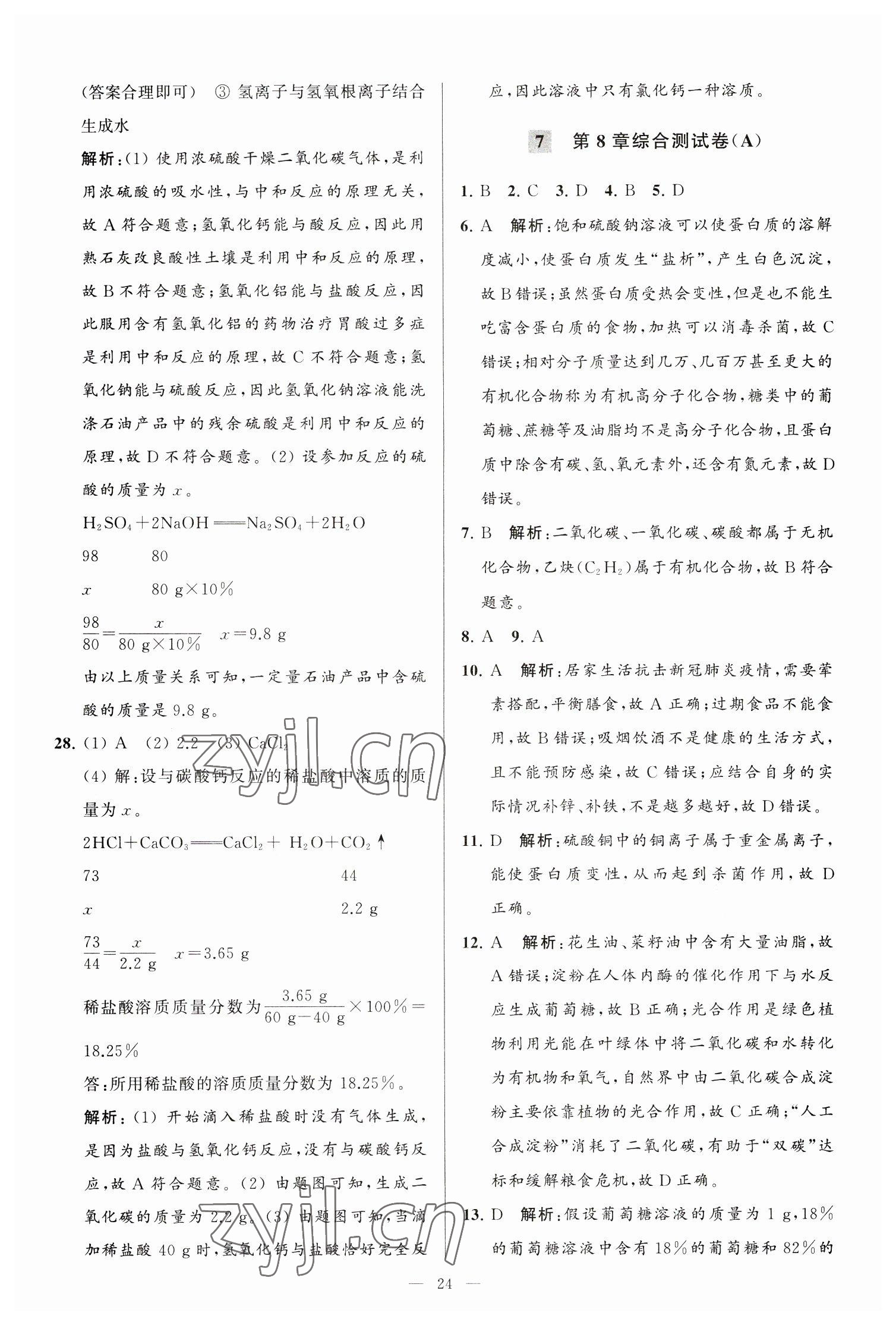 2023年亮點(diǎn)給力大試卷九年級化學(xué)下冊滬教版 第24頁