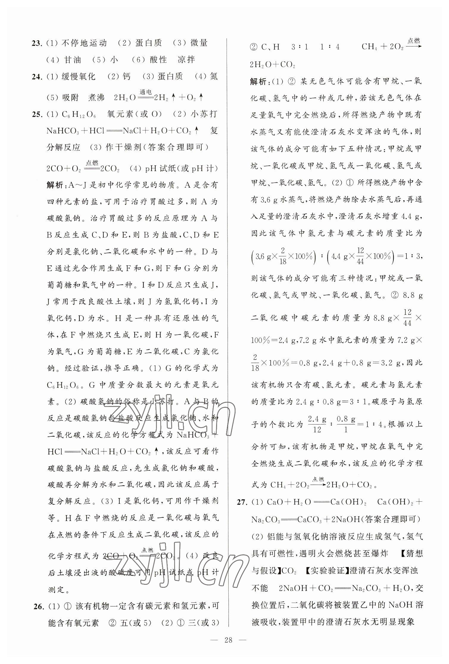 2023年亮點給力大試卷九年級化學下冊滬教版 第28頁