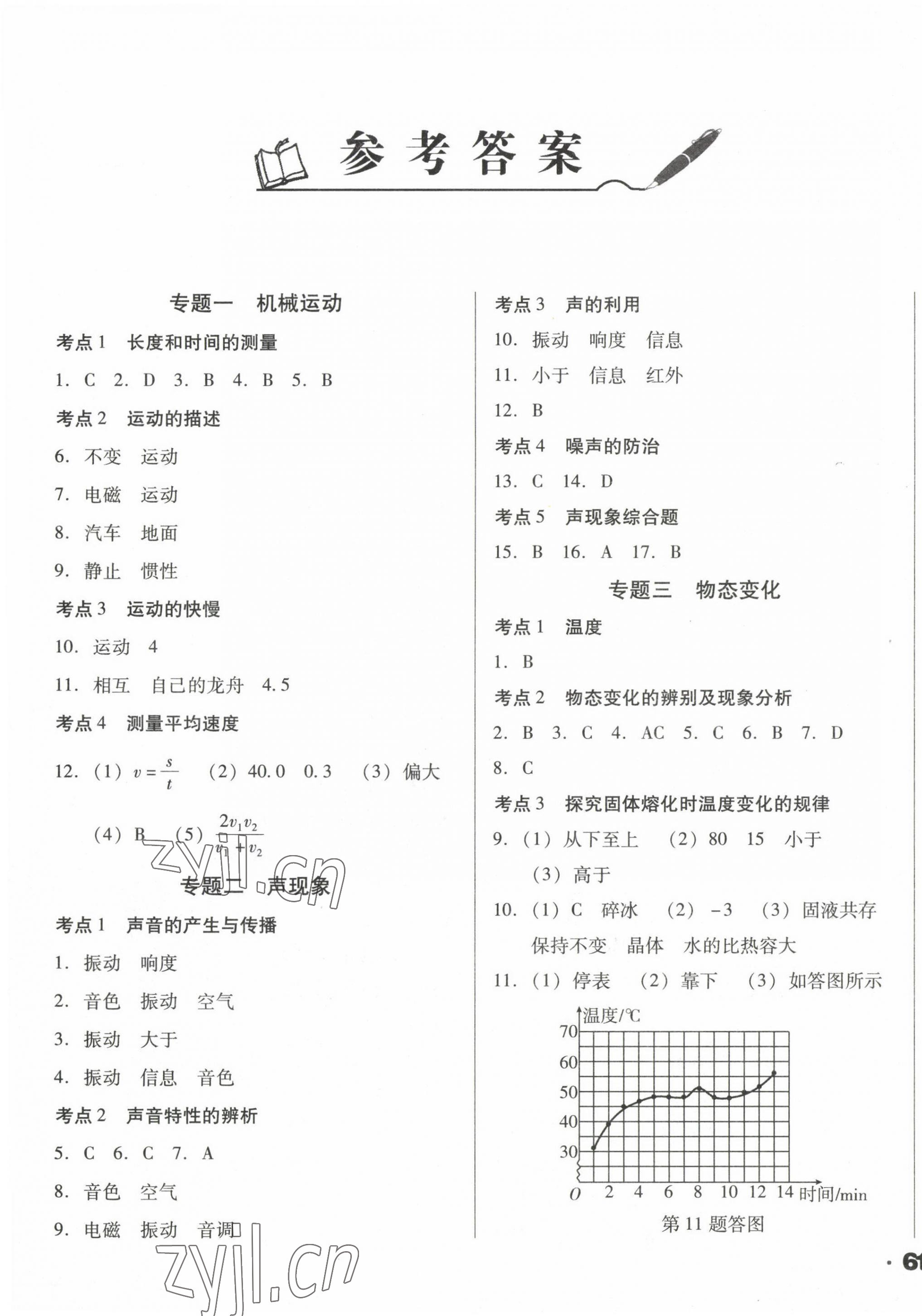 2023年遼寧省中考真題分類一卷通物理 第1頁