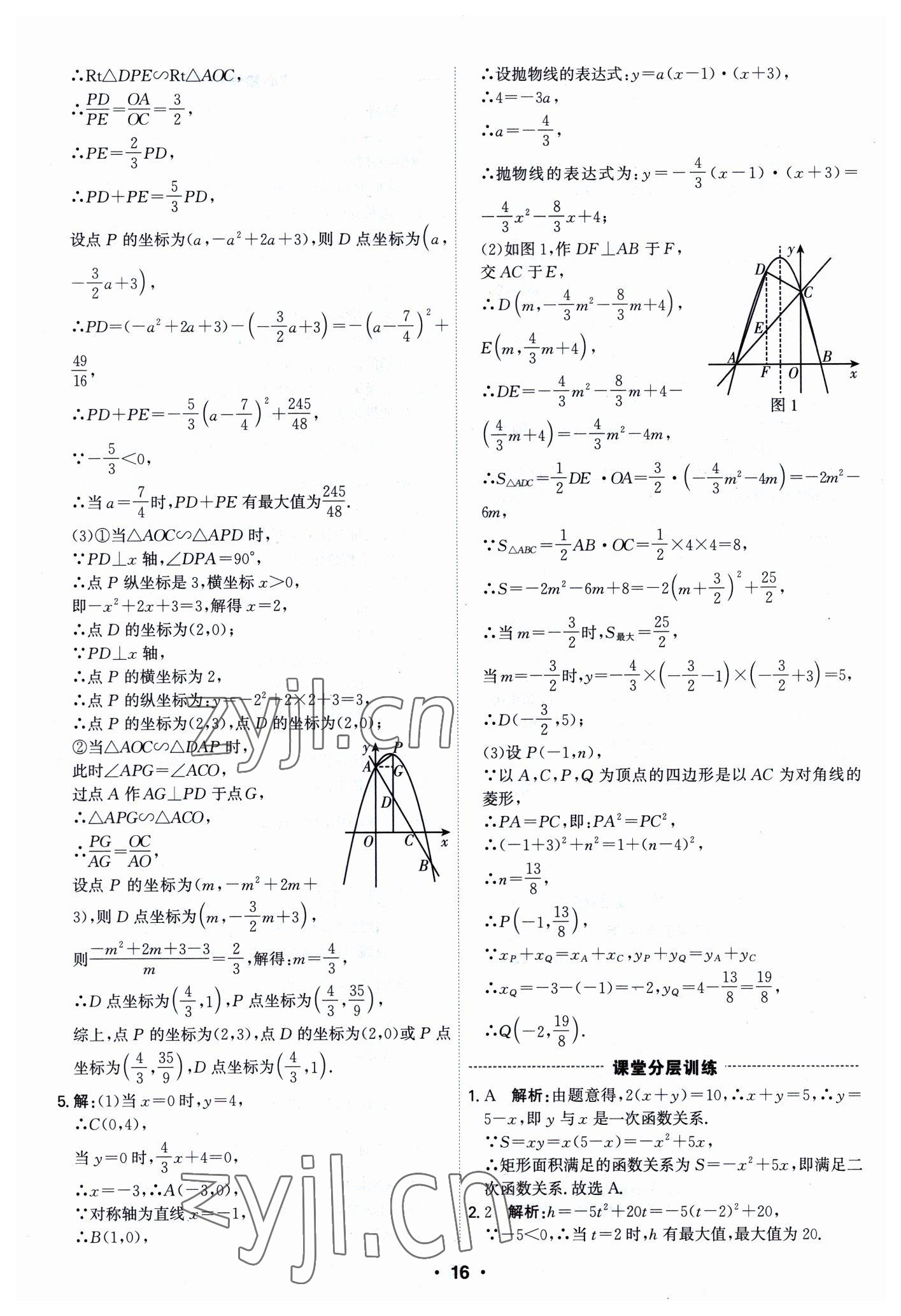 2023年直擊中考數(shù)學(xué)深圳專版 參考答案第16頁