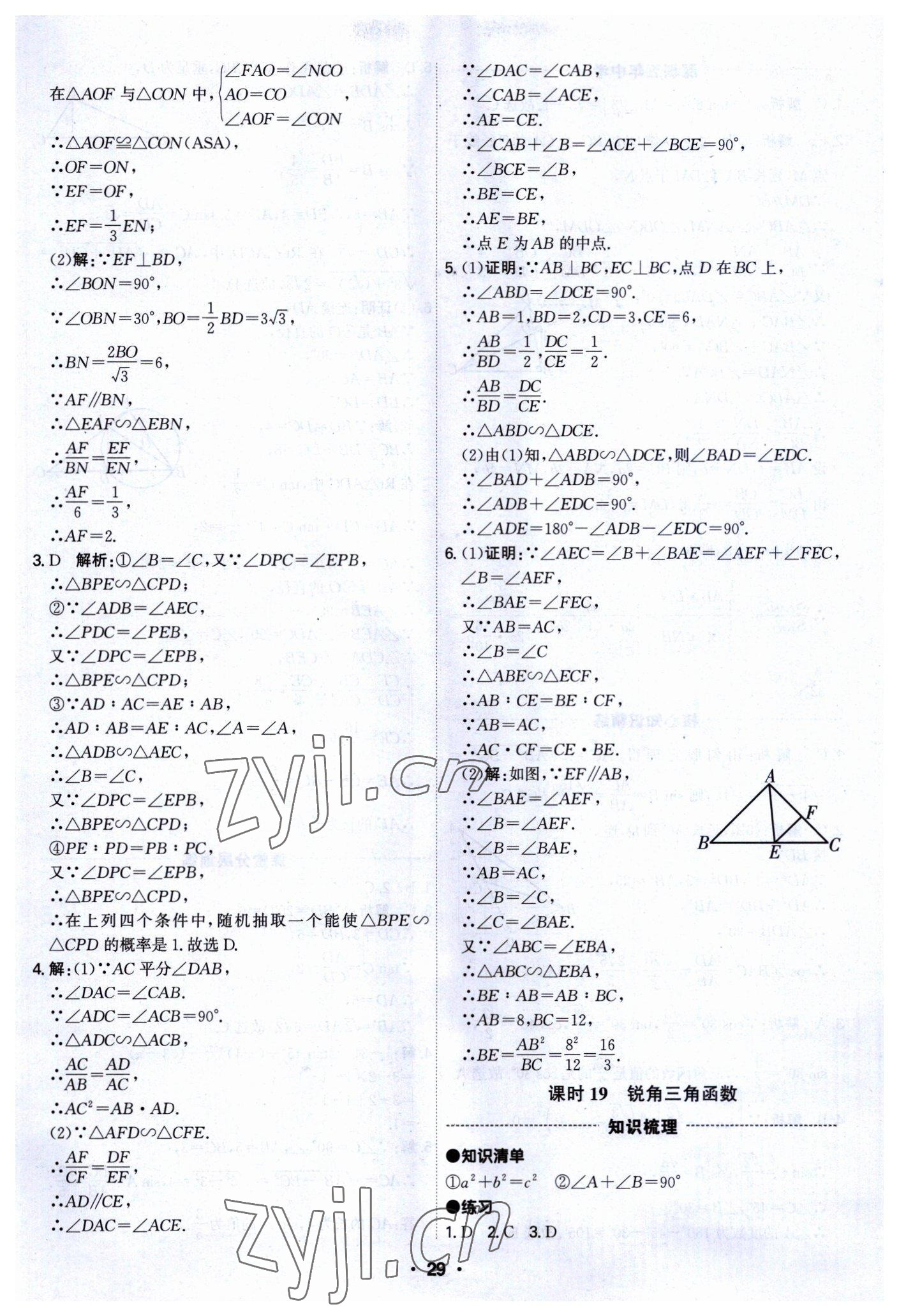 2023年直擊中考數(shù)學(xué)深圳專版 參考答案第29頁(yè)