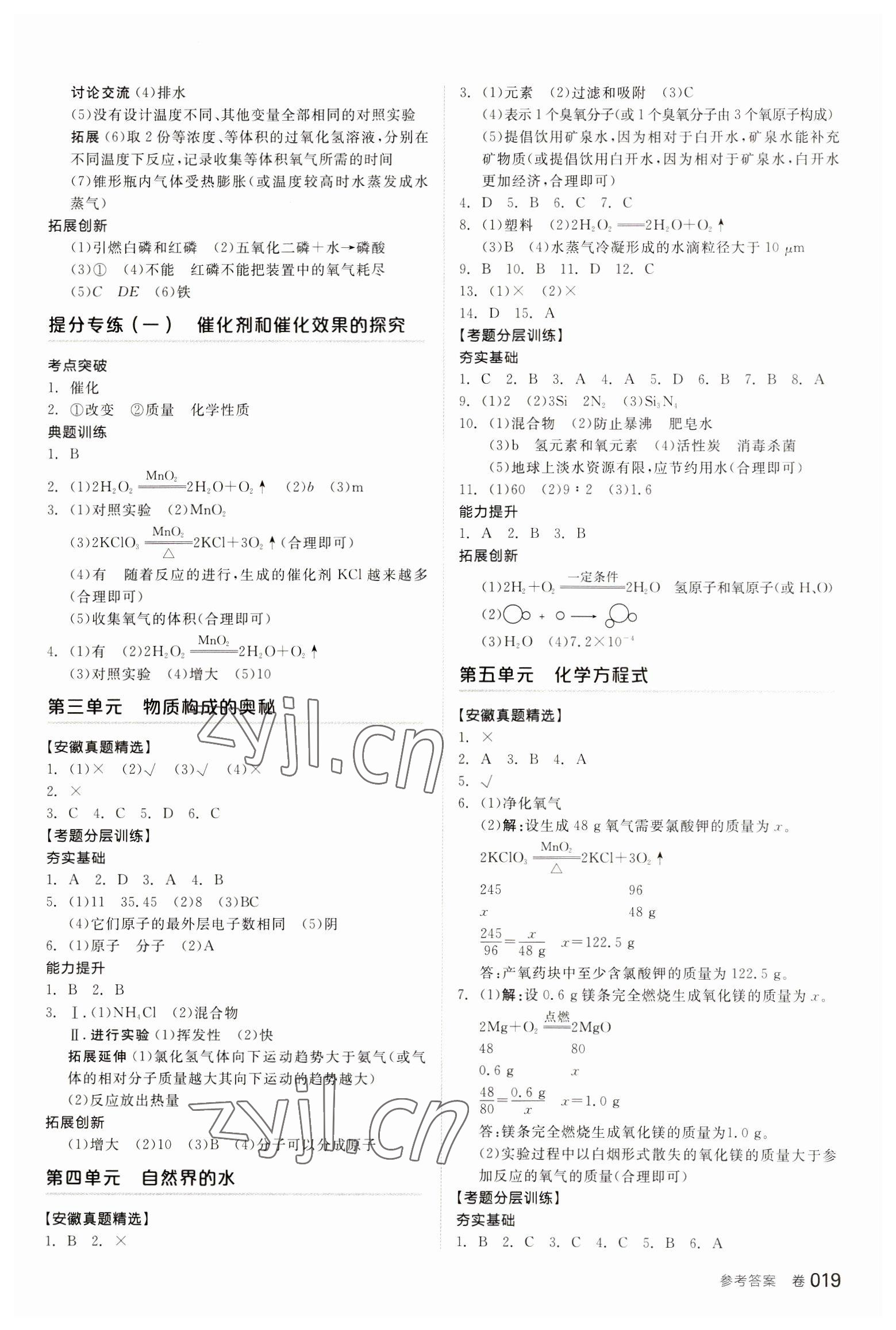 2023年全品中考复习方案化学安徽专版 第3页