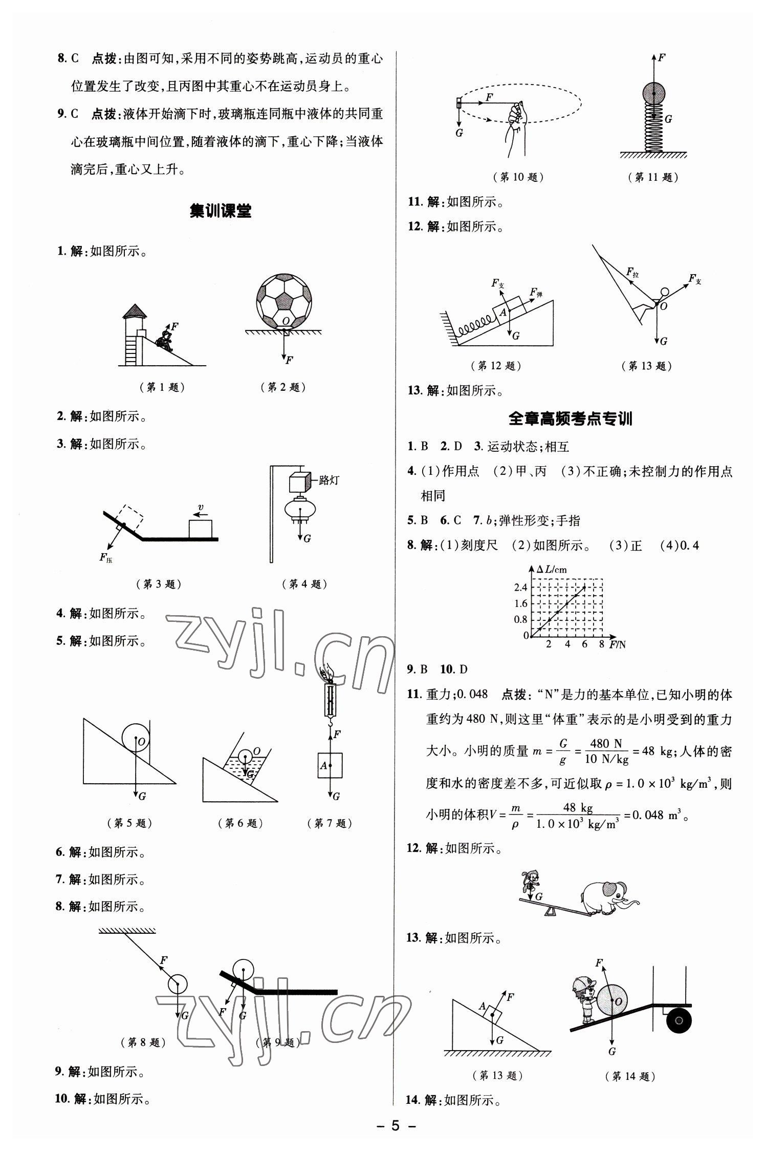 2023年综合应用创新题典中点八年级物理下册人教版 参考答案第4页