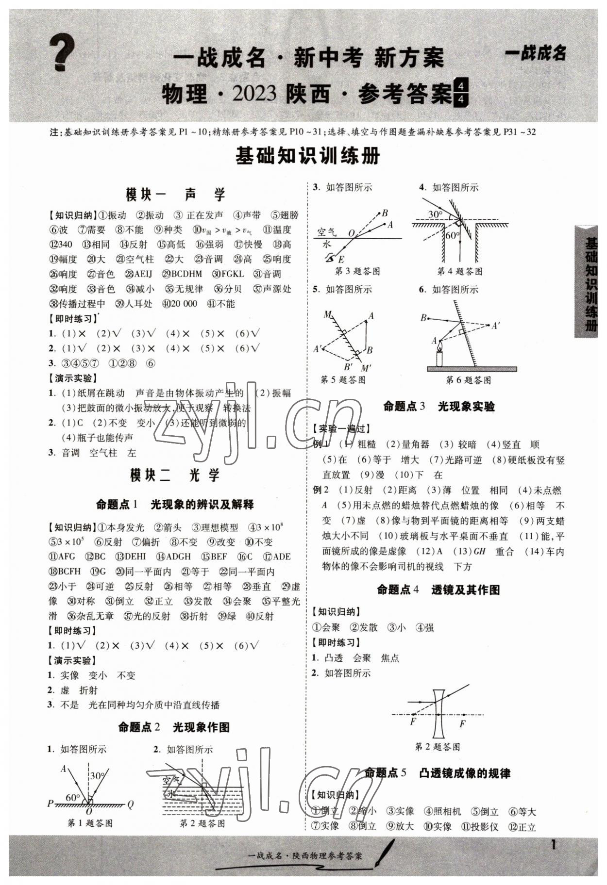 2023年一战成名考前新方案物理陕西专版 第1页