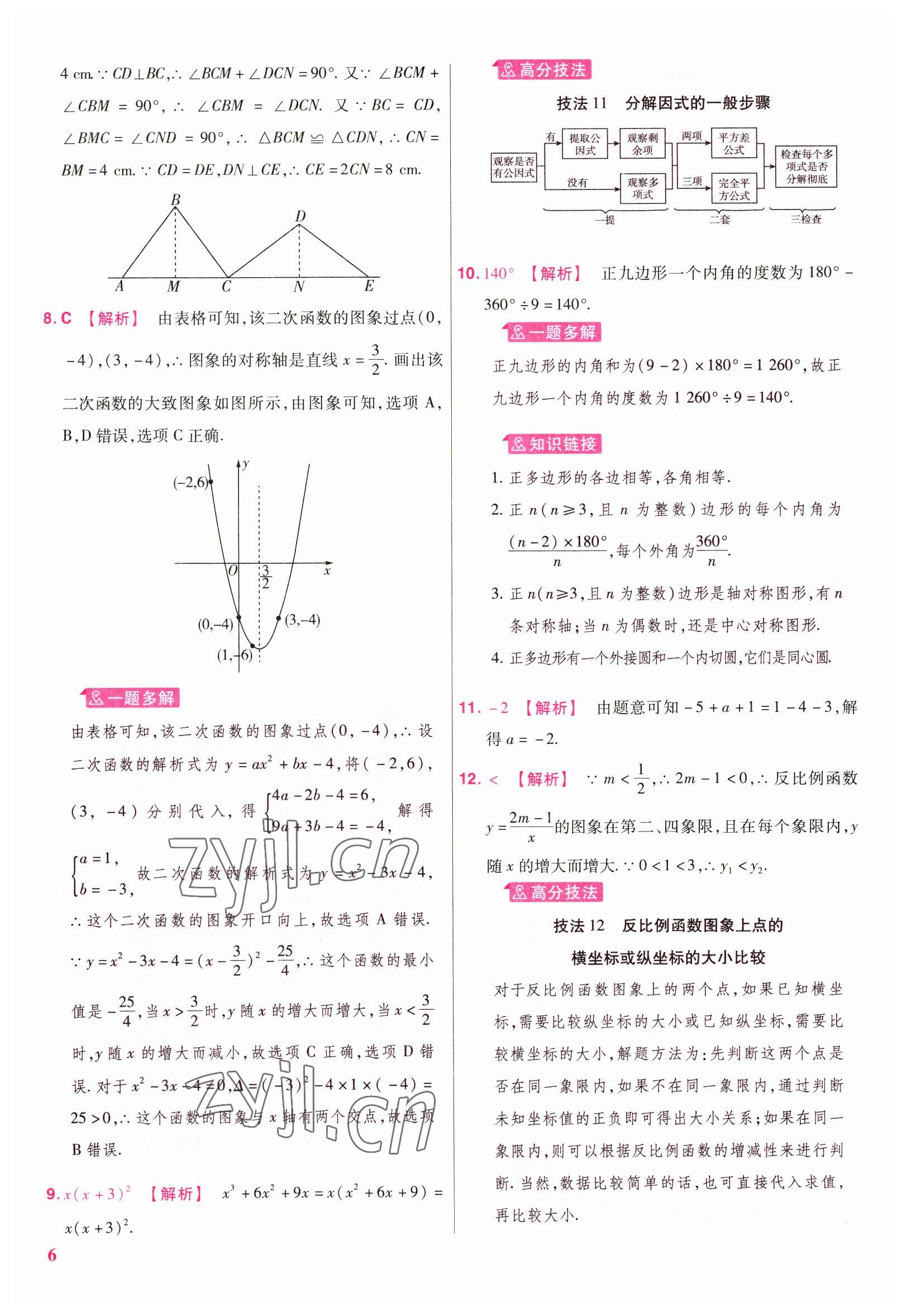 2023年金考卷45套匯編數(shù)學(xué)陜西專版 參考答案第6頁