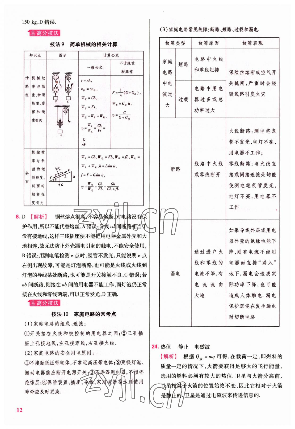 2023年優(yōu)等生中考試題精選化學(xué)安徽專版 參考答案第12頁(yè)