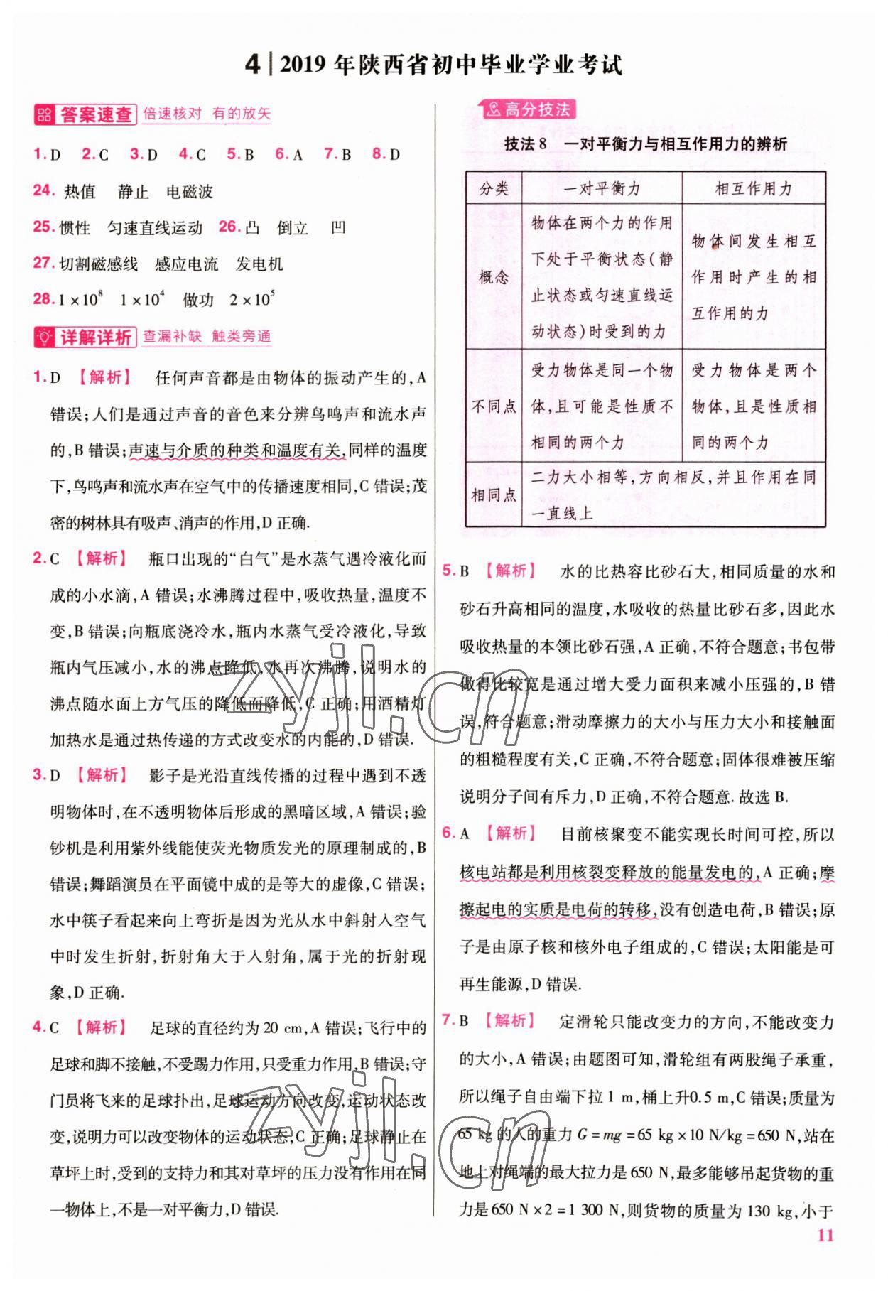 2023年優(yōu)等生中考試題精選化學(xué)安徽專版 參考答案第11頁(yè)