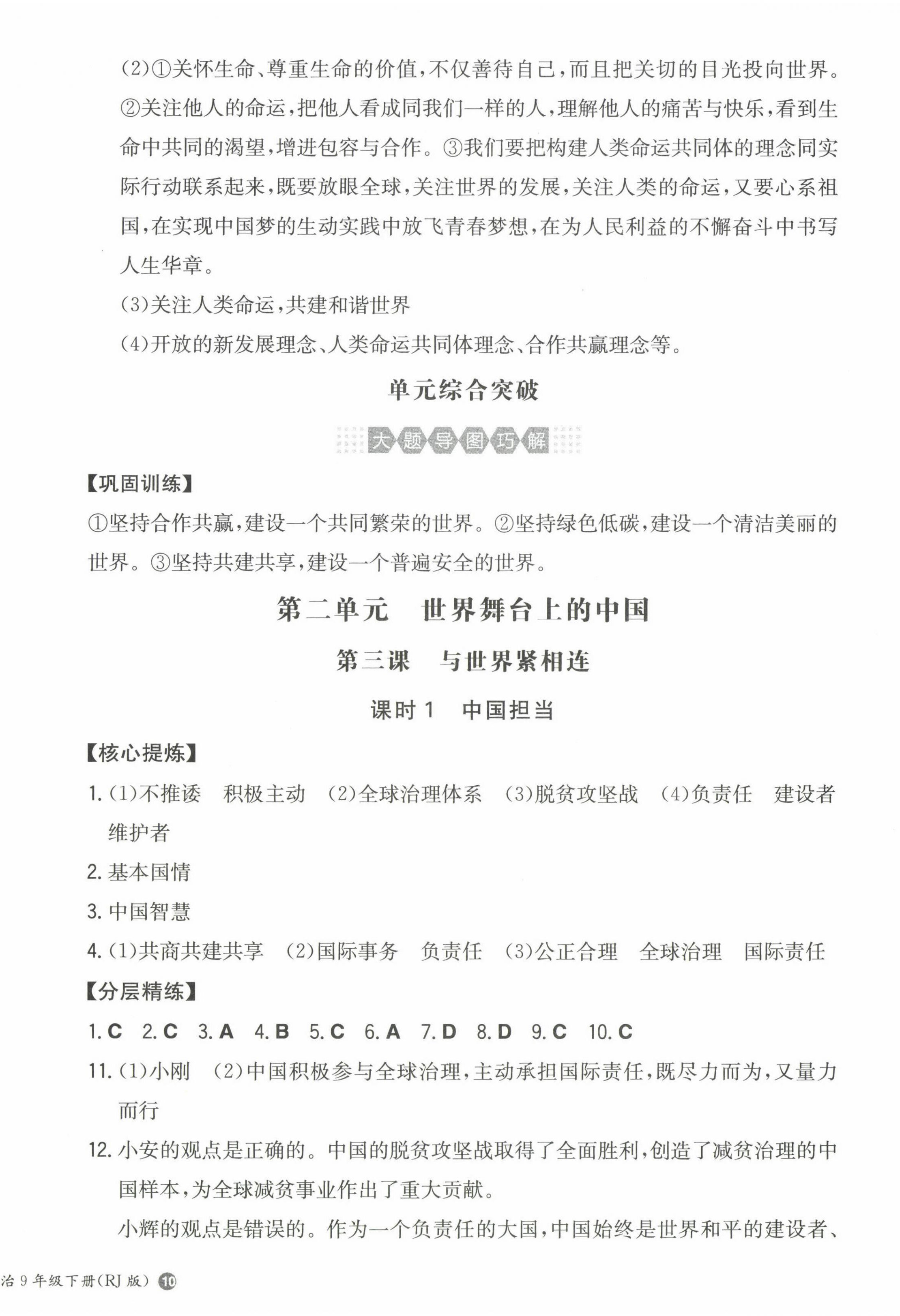 2023年一本同步訓(xùn)練九年級(jí)初中道德與法治下冊(cè)人教版 第4頁