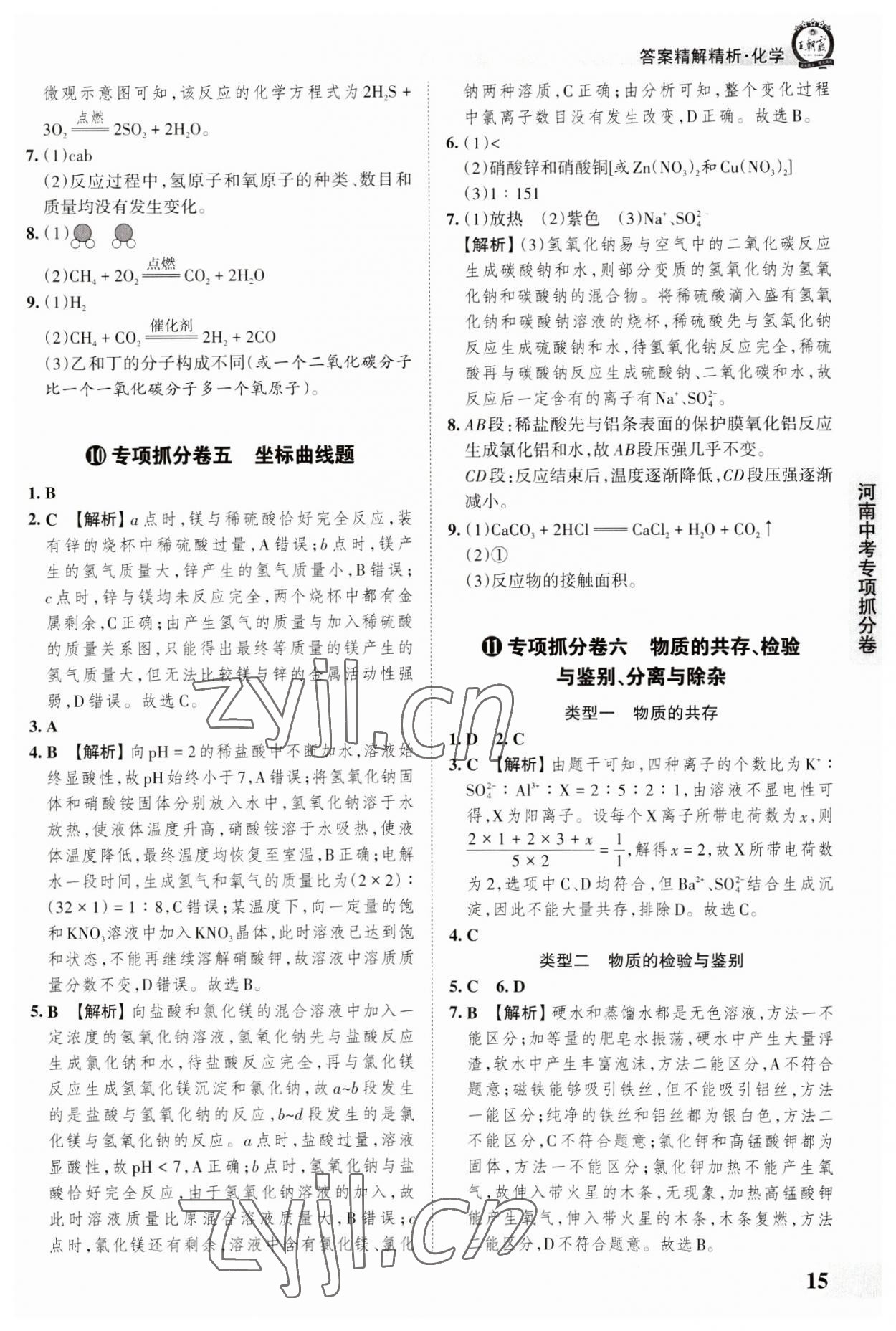 2023年王朝霞中考真題精編化學(xué)河南中考 參考答案第15頁(yè)