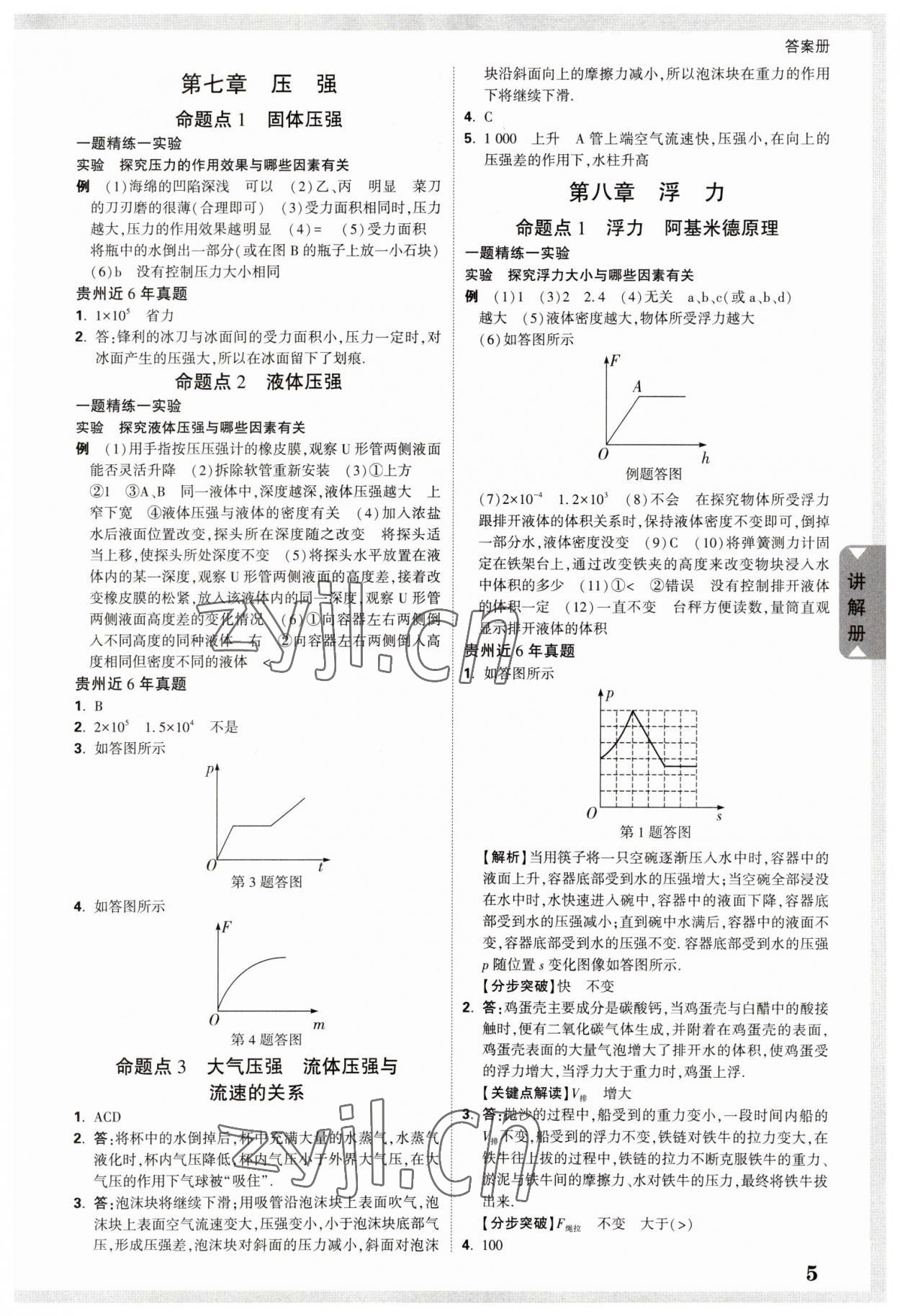 2023年中考面對面物理貴州專版 參考答案第5頁