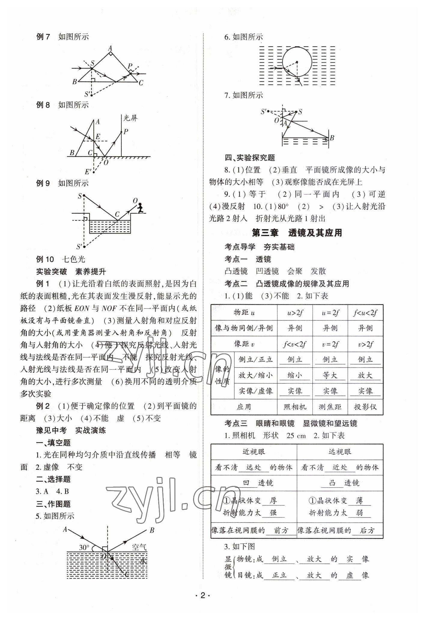 2023年中學(xué)生學(xué)習(xí)報(bào)試題與研究物理中考河南專版 參考答案第2頁