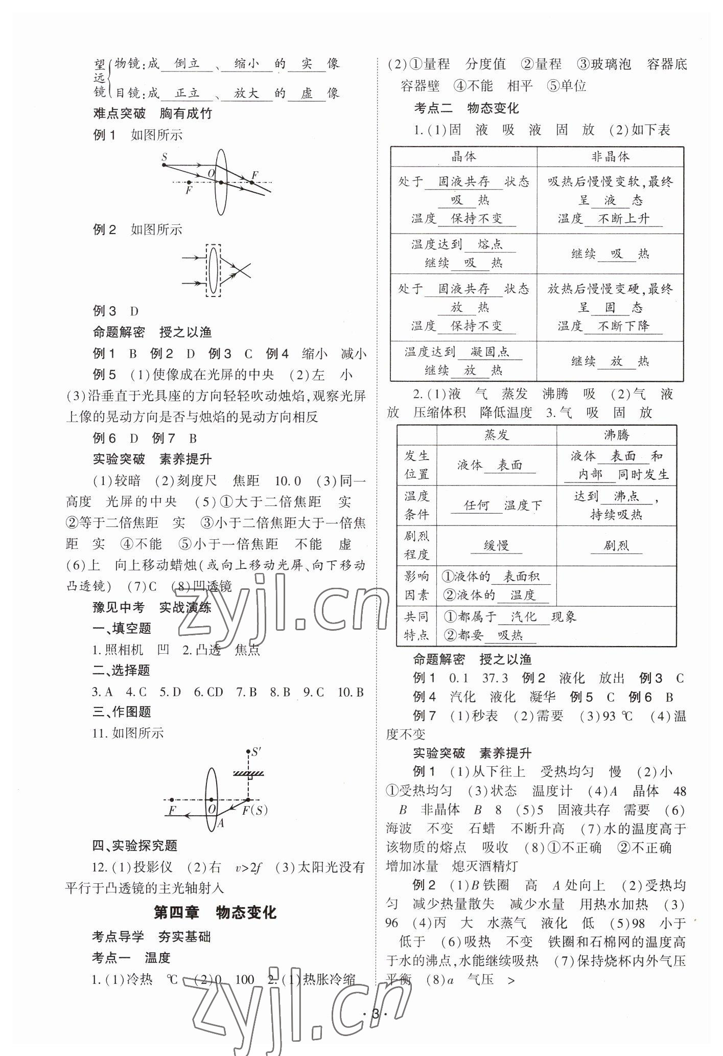 2023年中學生學習報試題與研究物理中考河南專版 參考答案第3頁