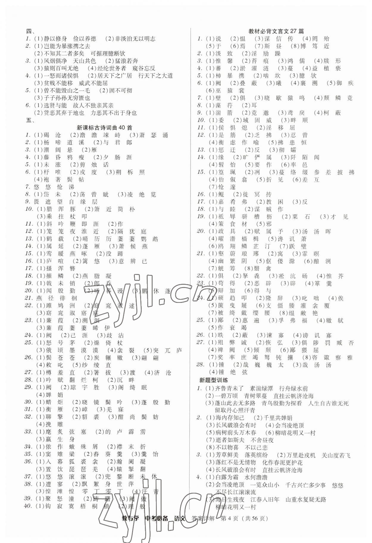 2023年广东中考必备语文 第4页