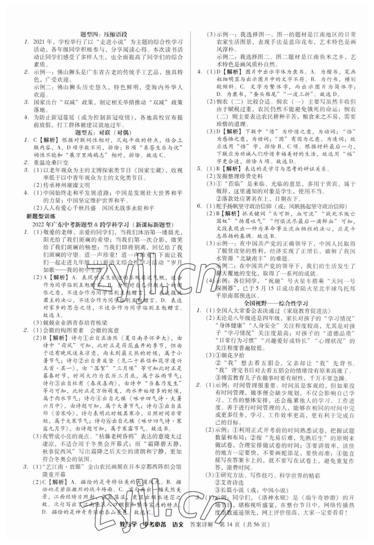 2023年广东中考必备语文 第14页