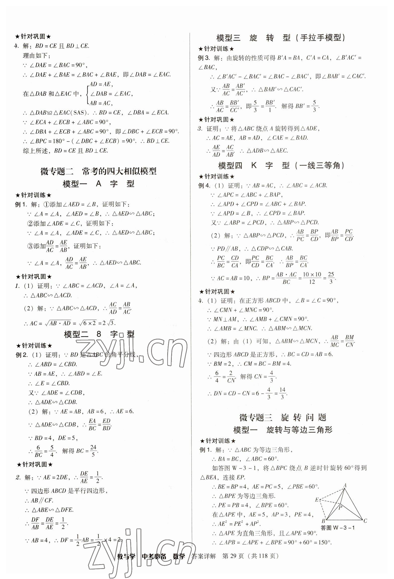 2023年教與學(xué)中考必備數(shù)學(xué) 參考答案第29頁(yè)