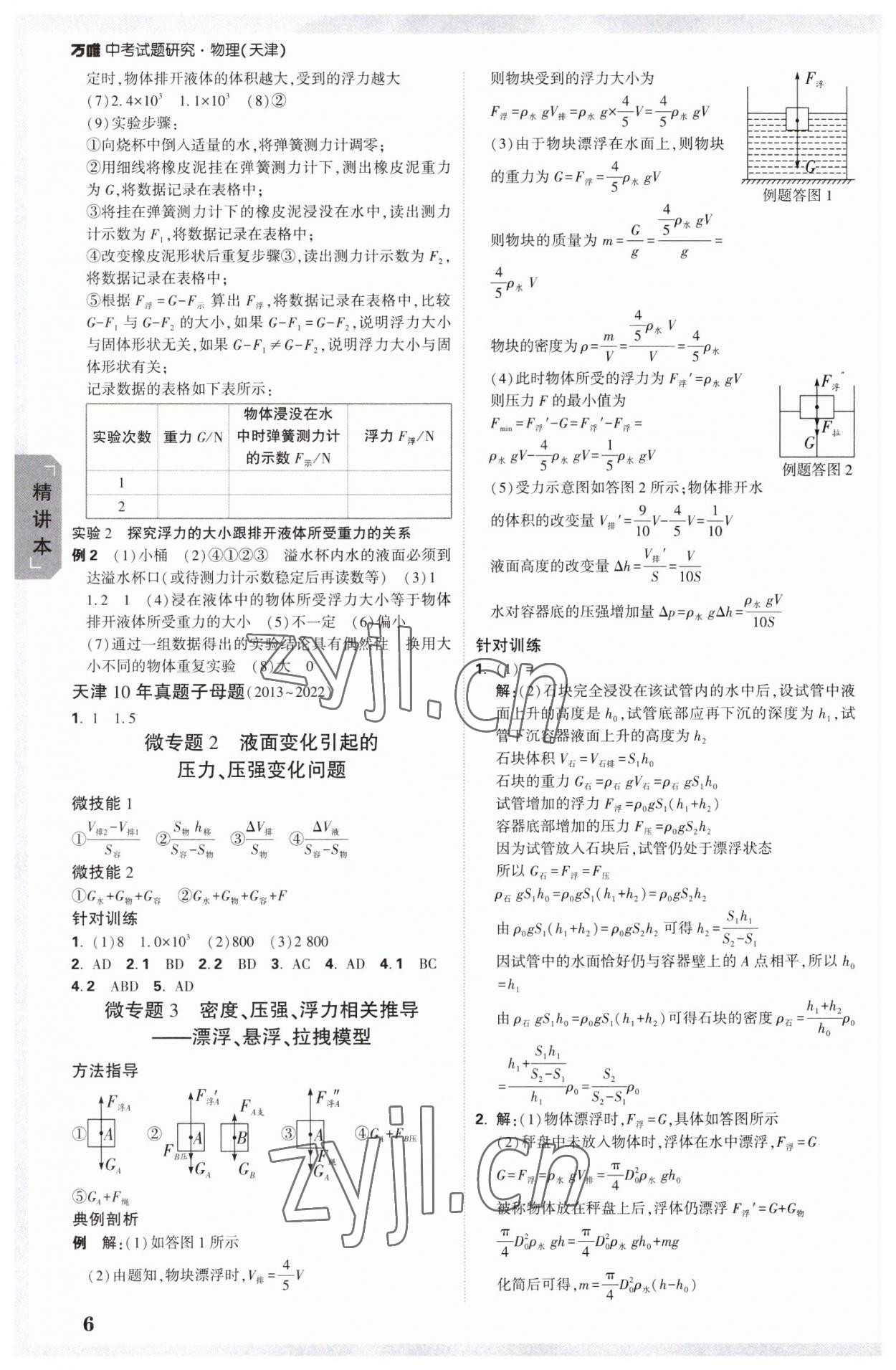 2023年萬唯中考試題研究物理中考天津?qū)０?nbsp;參考答案第5頁