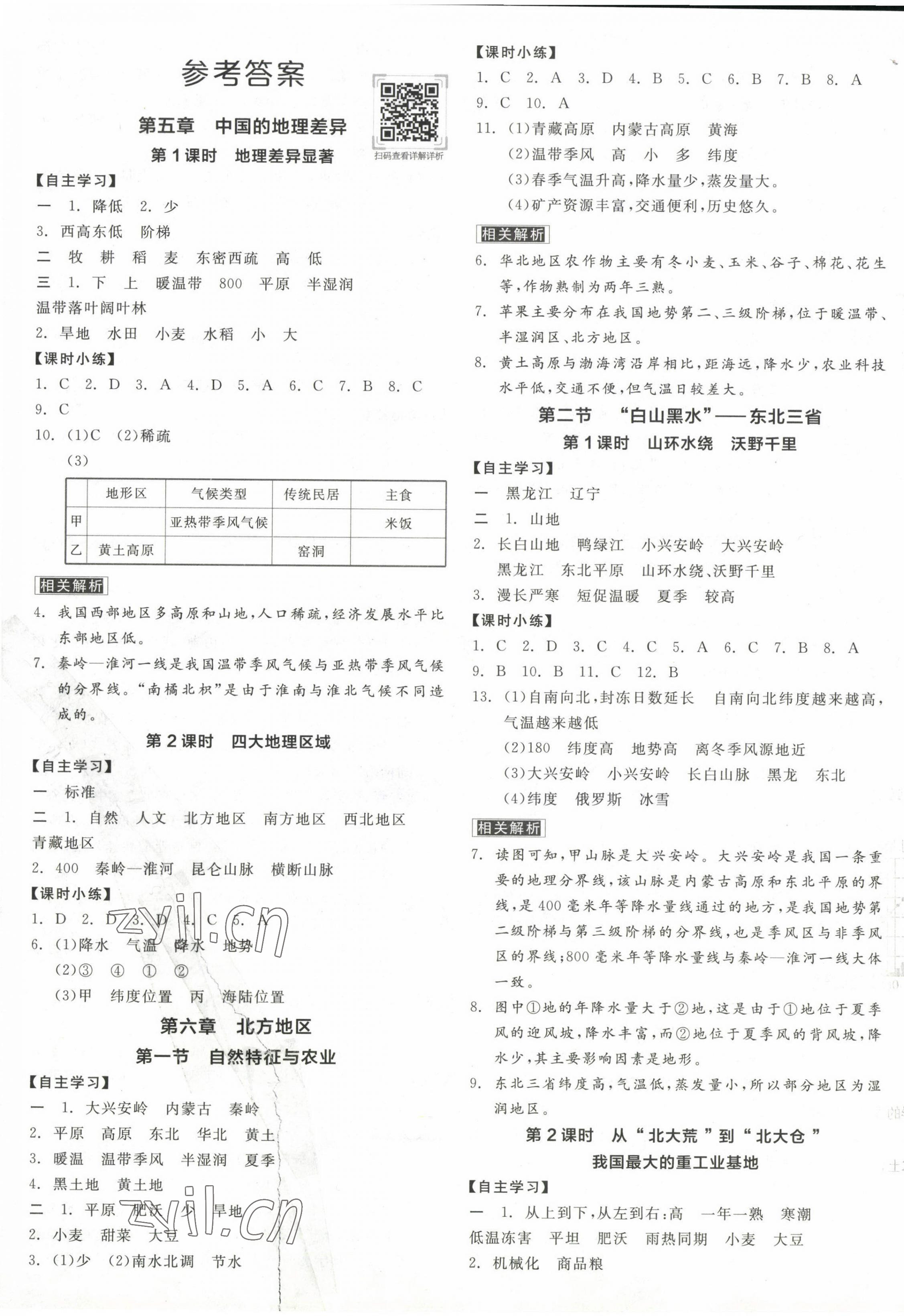 2023年全品學練考八年級地理下冊人教版 第1頁