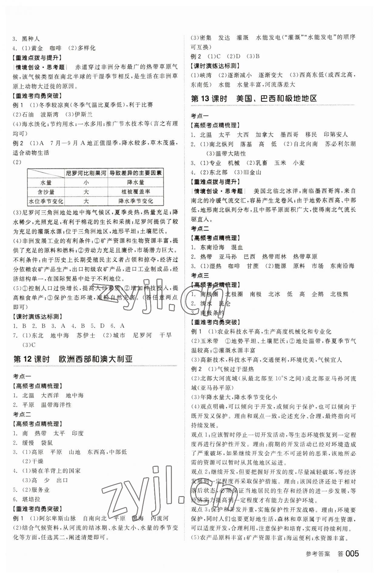 2023年全品中考復(fù)習(xí)方案地理包頭專版 參考答案第4頁