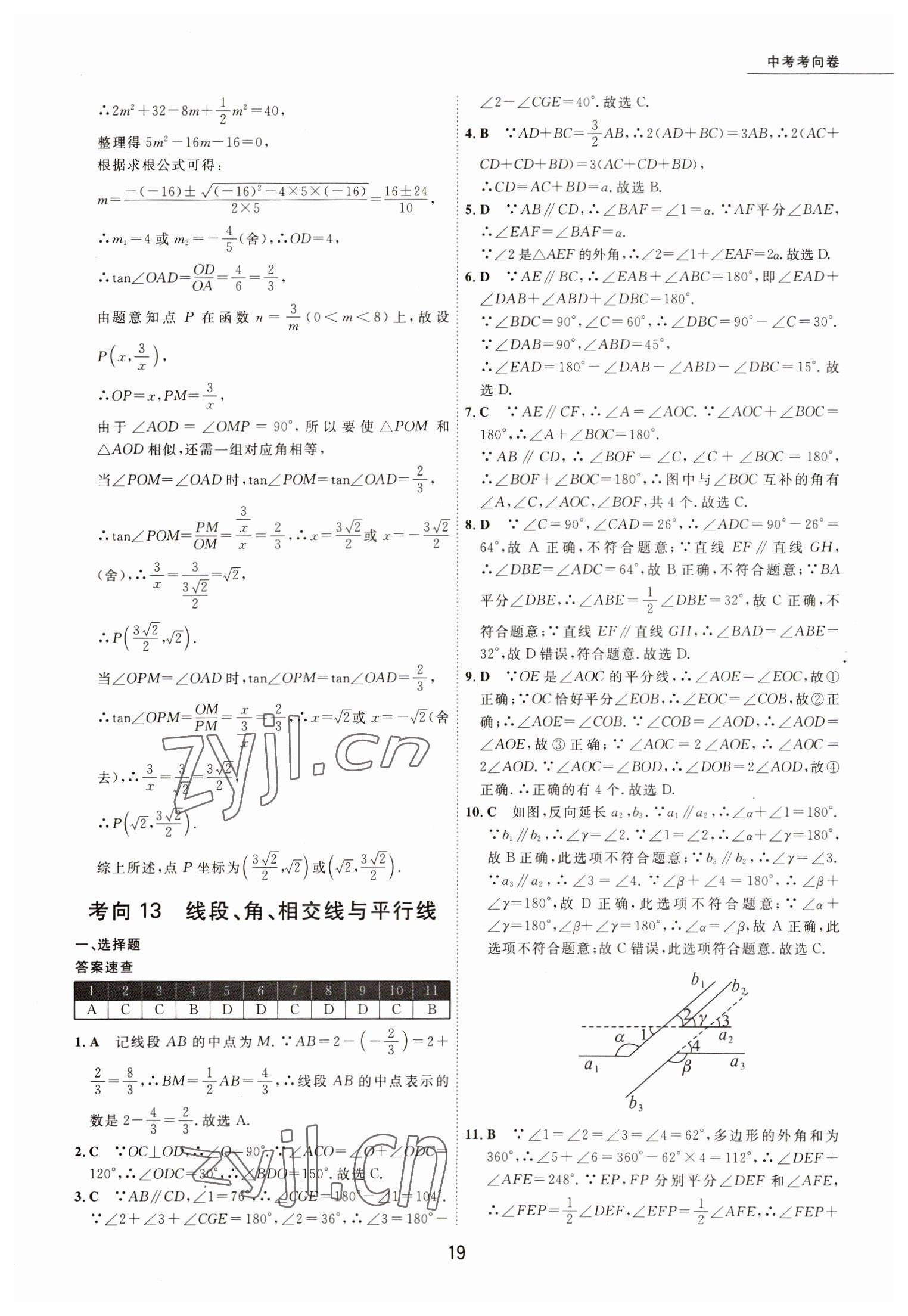 2023年5年中考試卷數學包頭專版 參考答案第19頁