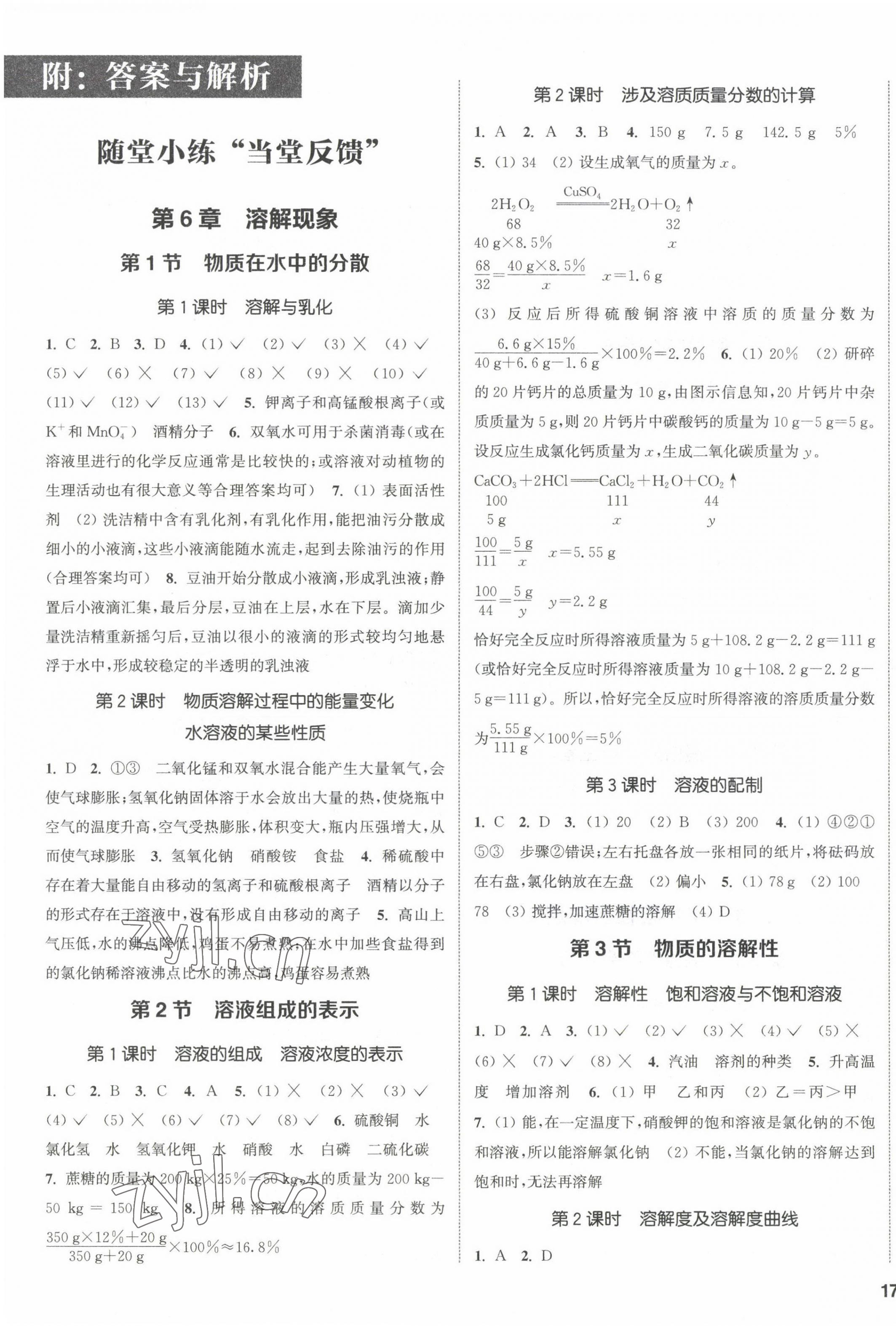 2023年通城學典課時作業(yè)本九年級化學下冊滬教版江蘇專版 第1頁