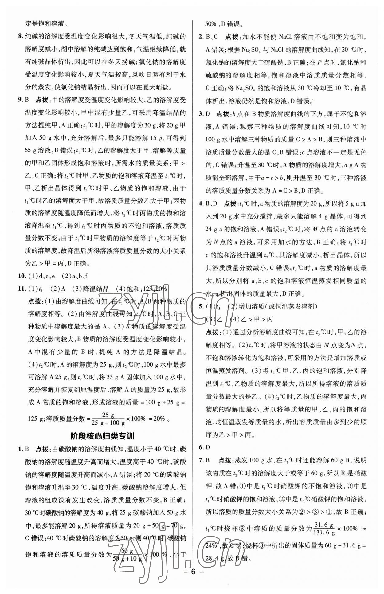 2023年綜合應用創(chuàng)新題典中點九年級化學下冊滬教版 參考答案第5頁