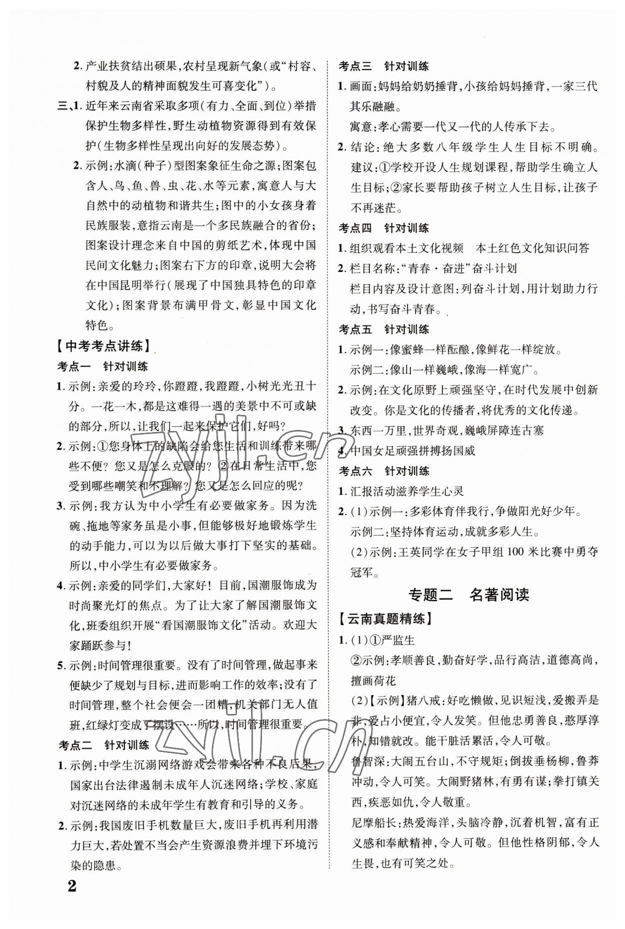 2023年中教联云南中考新突破语文 第2页