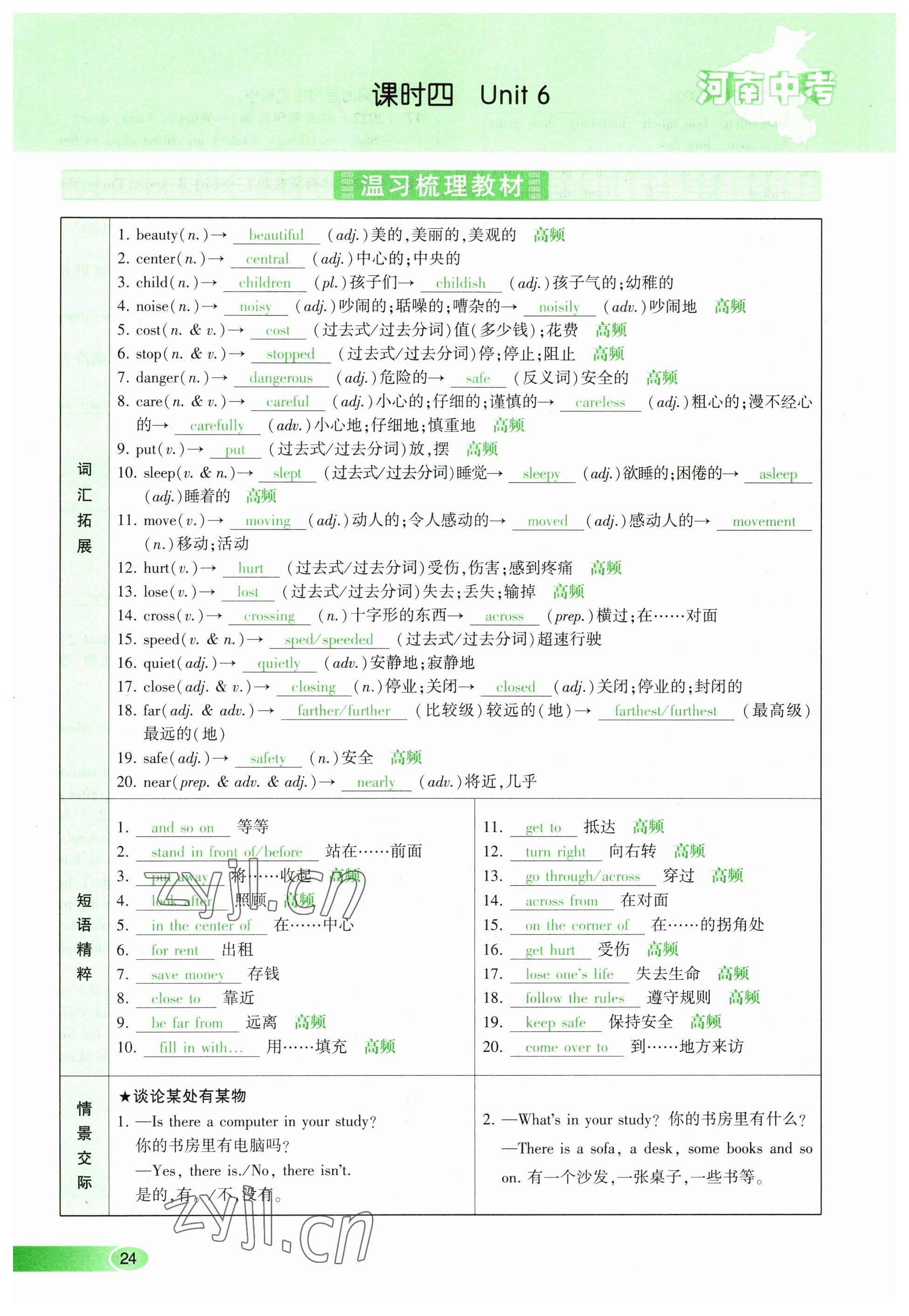 2023年河南中考命題非常解讀英語課標(biāo)版 參考答案第24頁