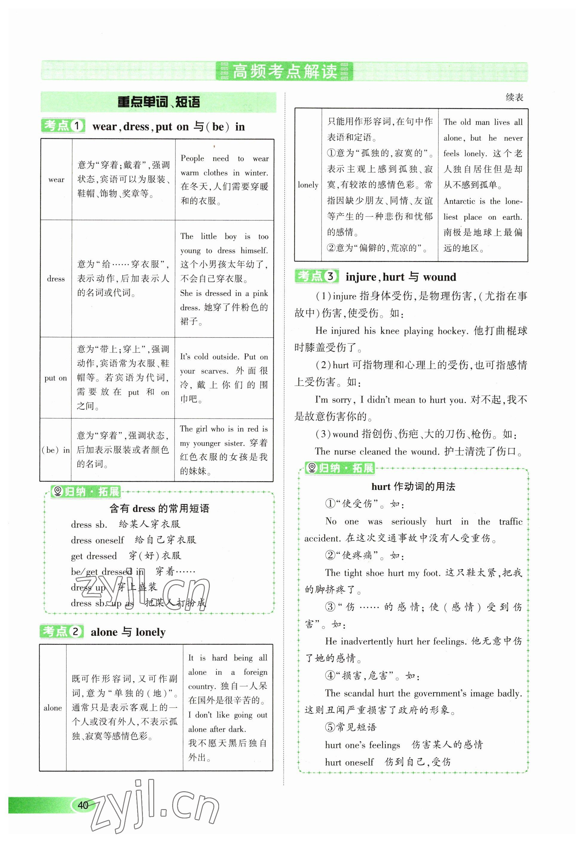 2023年河南中考命題非常解讀英語課標版 參考答案第40頁