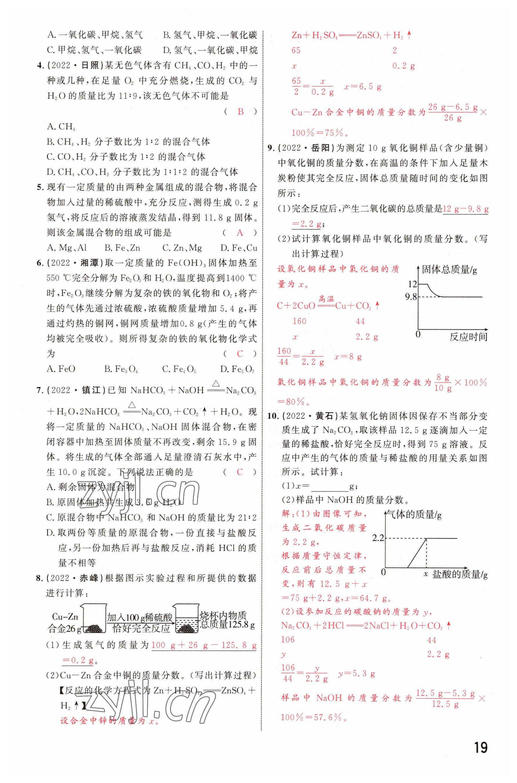 2023年碩源教育中考總復(fù)習(xí)名師解密化學(xué)河南專版 參考答案第18頁