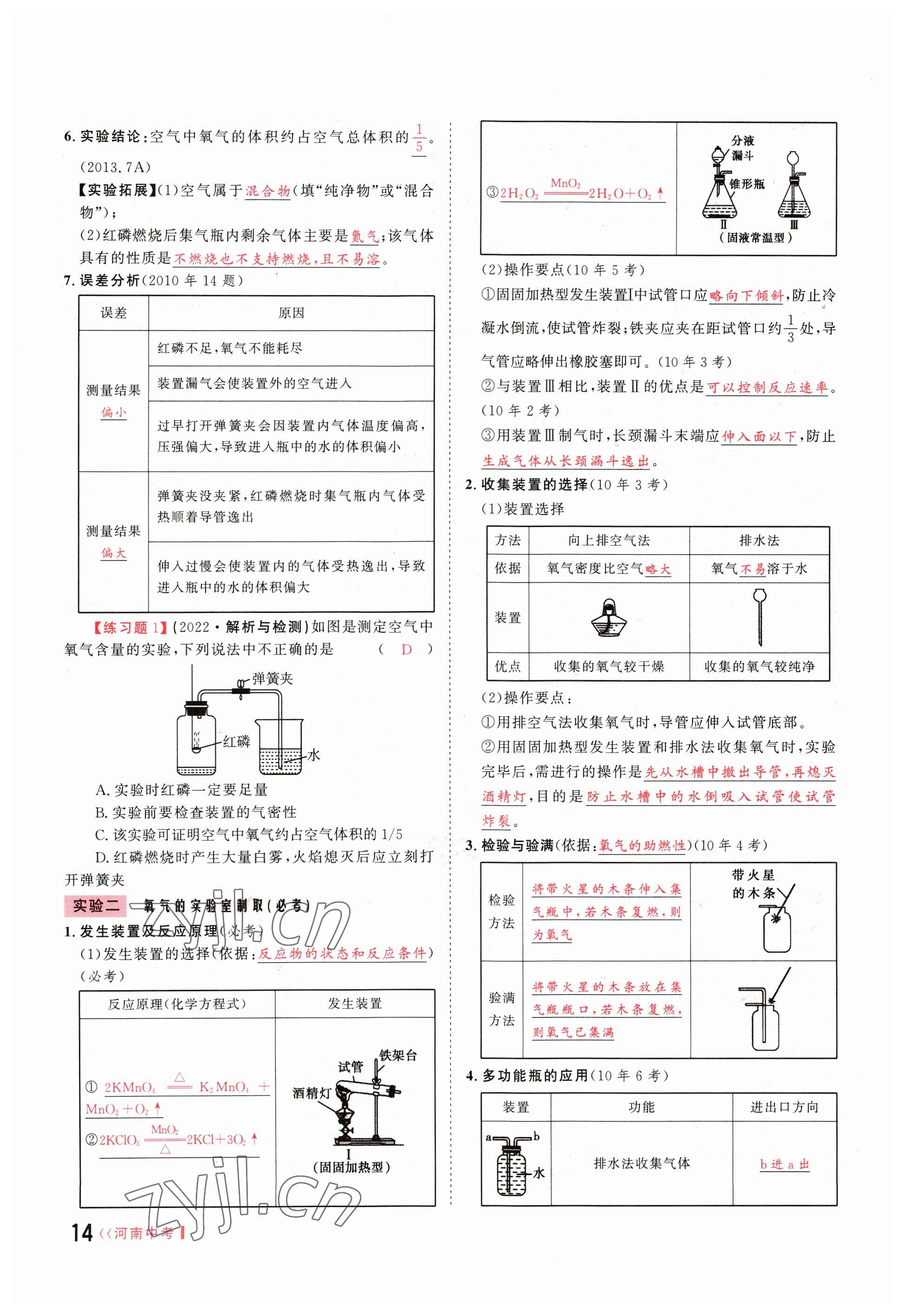 2023年硕源教育中考总复习名师解密化学河南专版 参考答案第14页