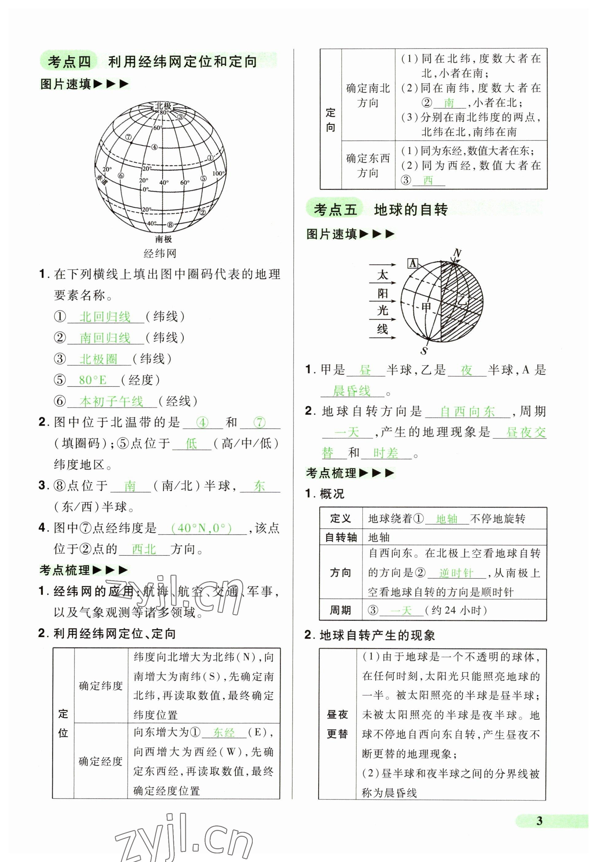2023年国华教育中考夺冠地理河南专版&nbsp;参考答案第3页