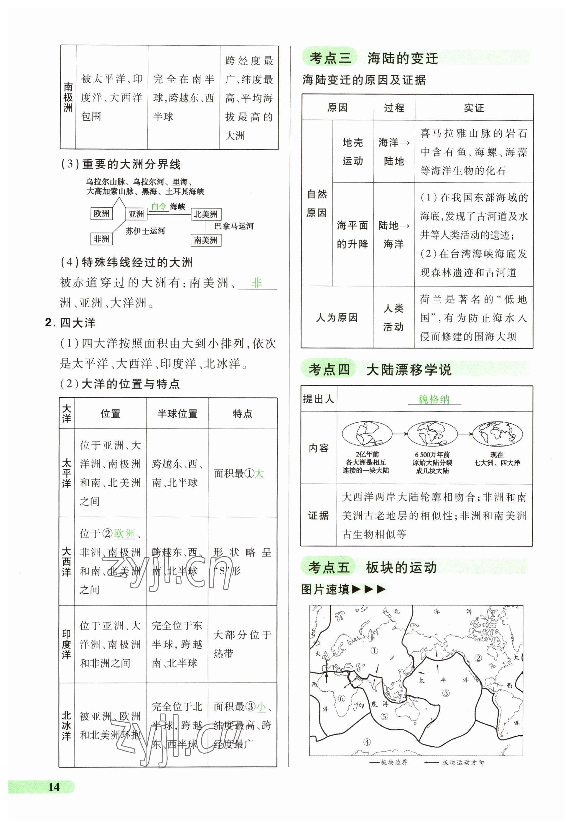 2023年国华教育中考夺冠地理河南专版&nbsp;参考答案第14页