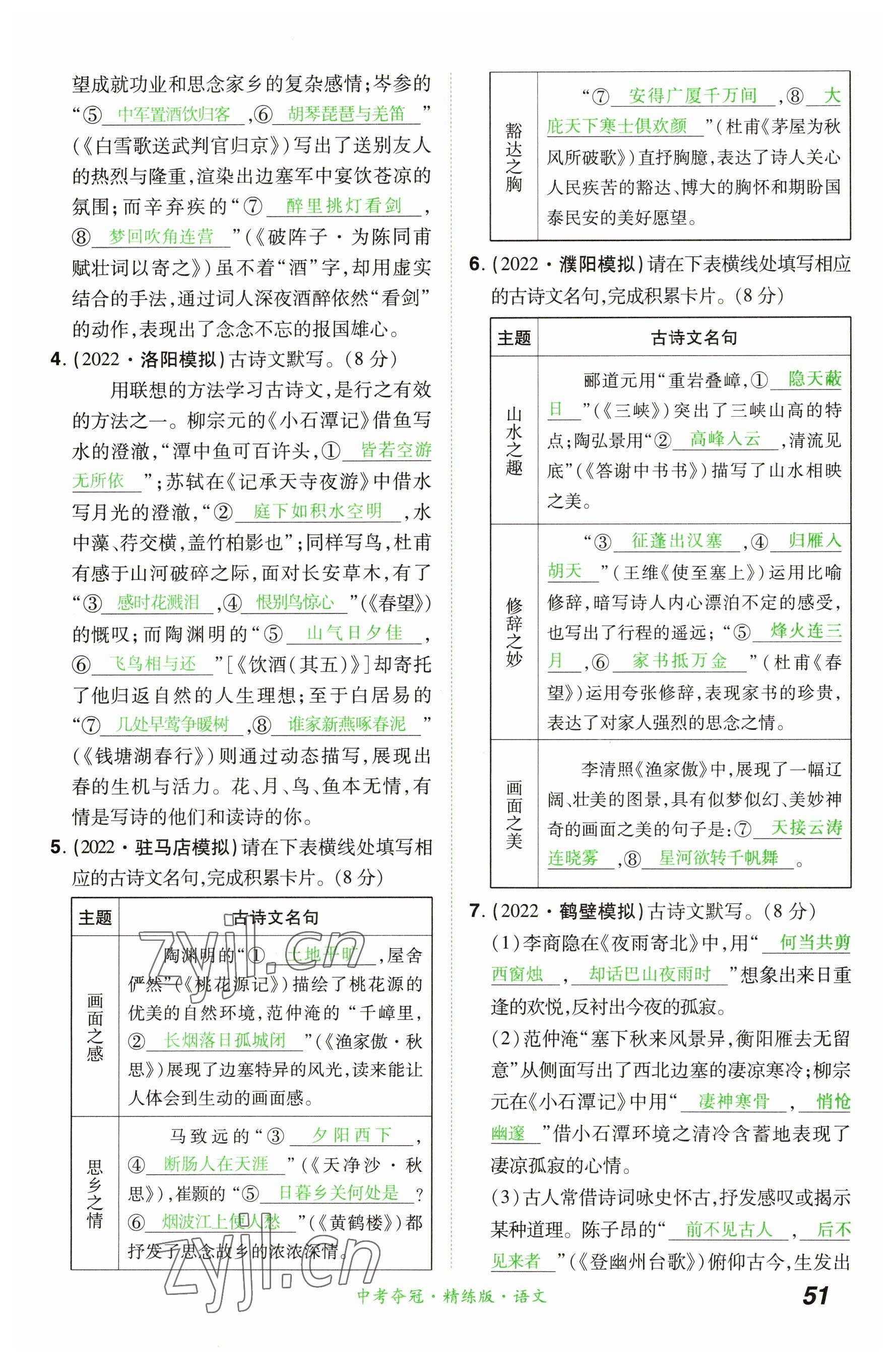 2023年國華教育中考奪冠語文河南專版 參考答案第51頁