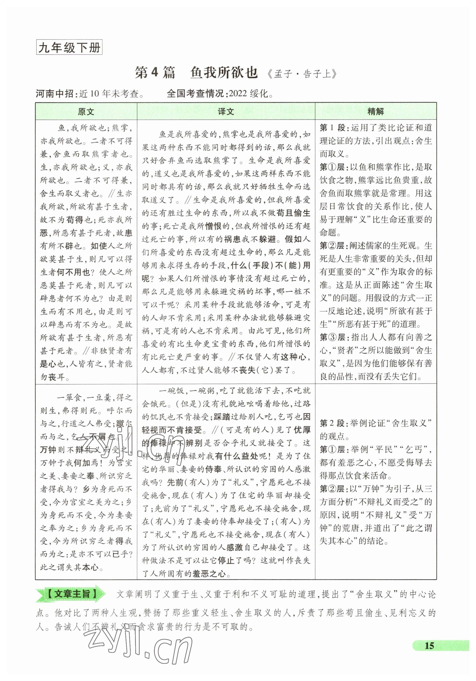 2023年國華教育中考奪冠語文河南專版 參考答案第15頁