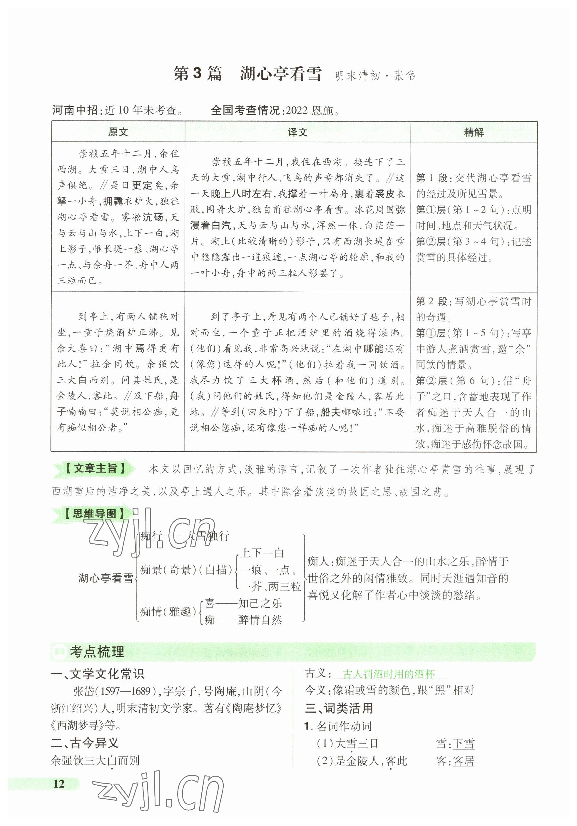2023年國華教育中考奪冠語文河南專版 參考答案第12頁