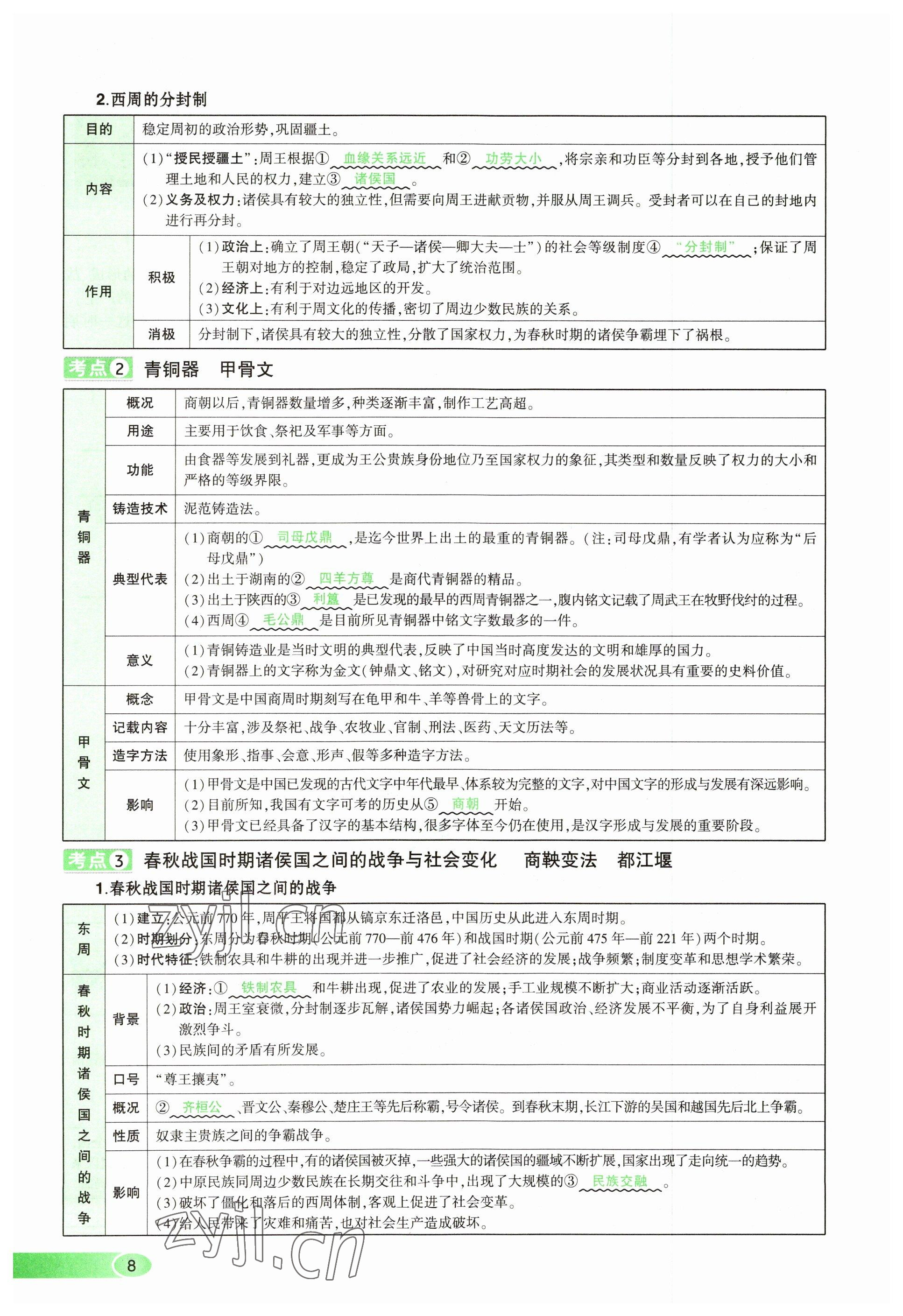 2023年河南中考命題非常解讀歷史 參考答案第8頁