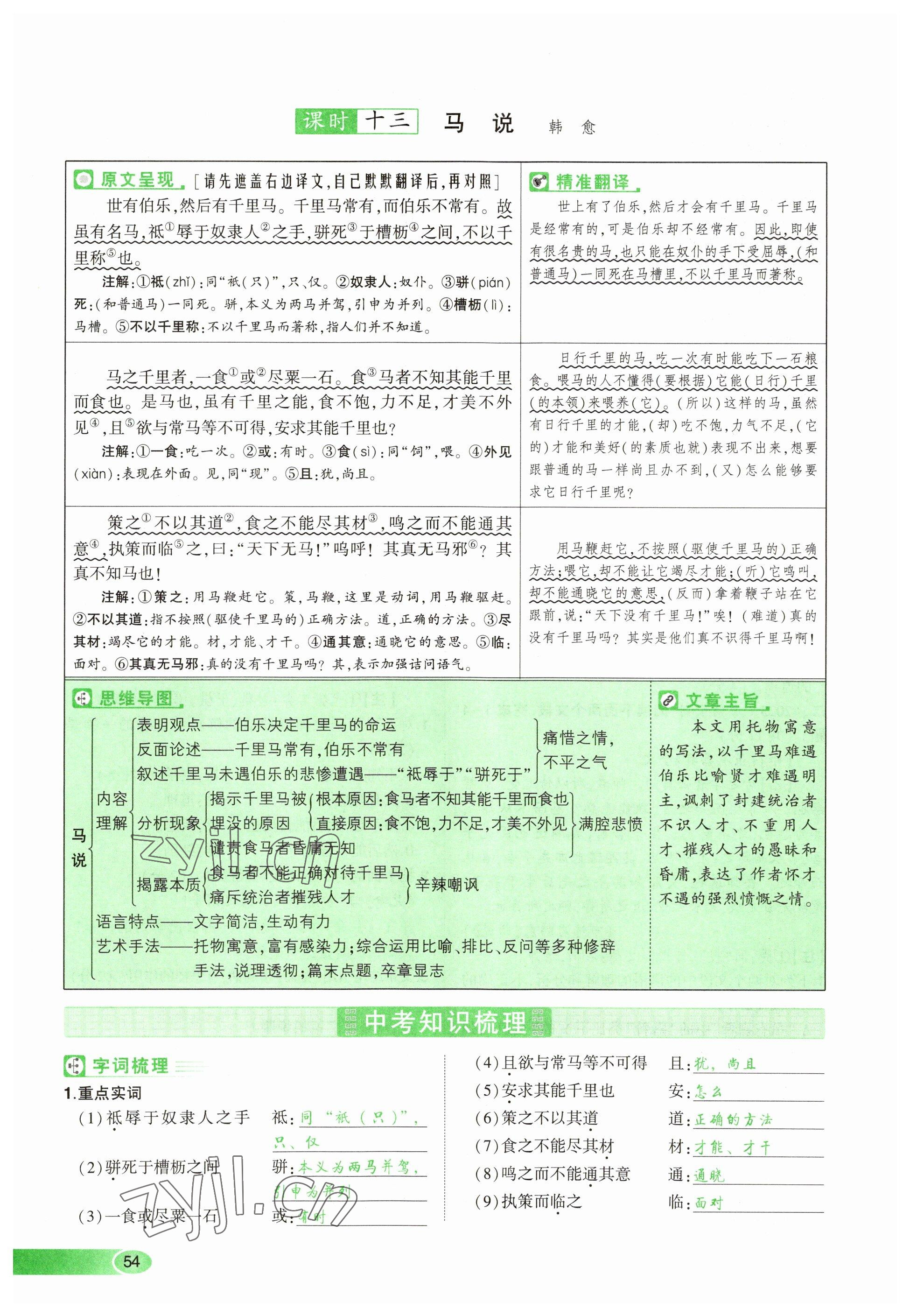 2023年河南中考命題非常解讀語文 參考答案第54頁