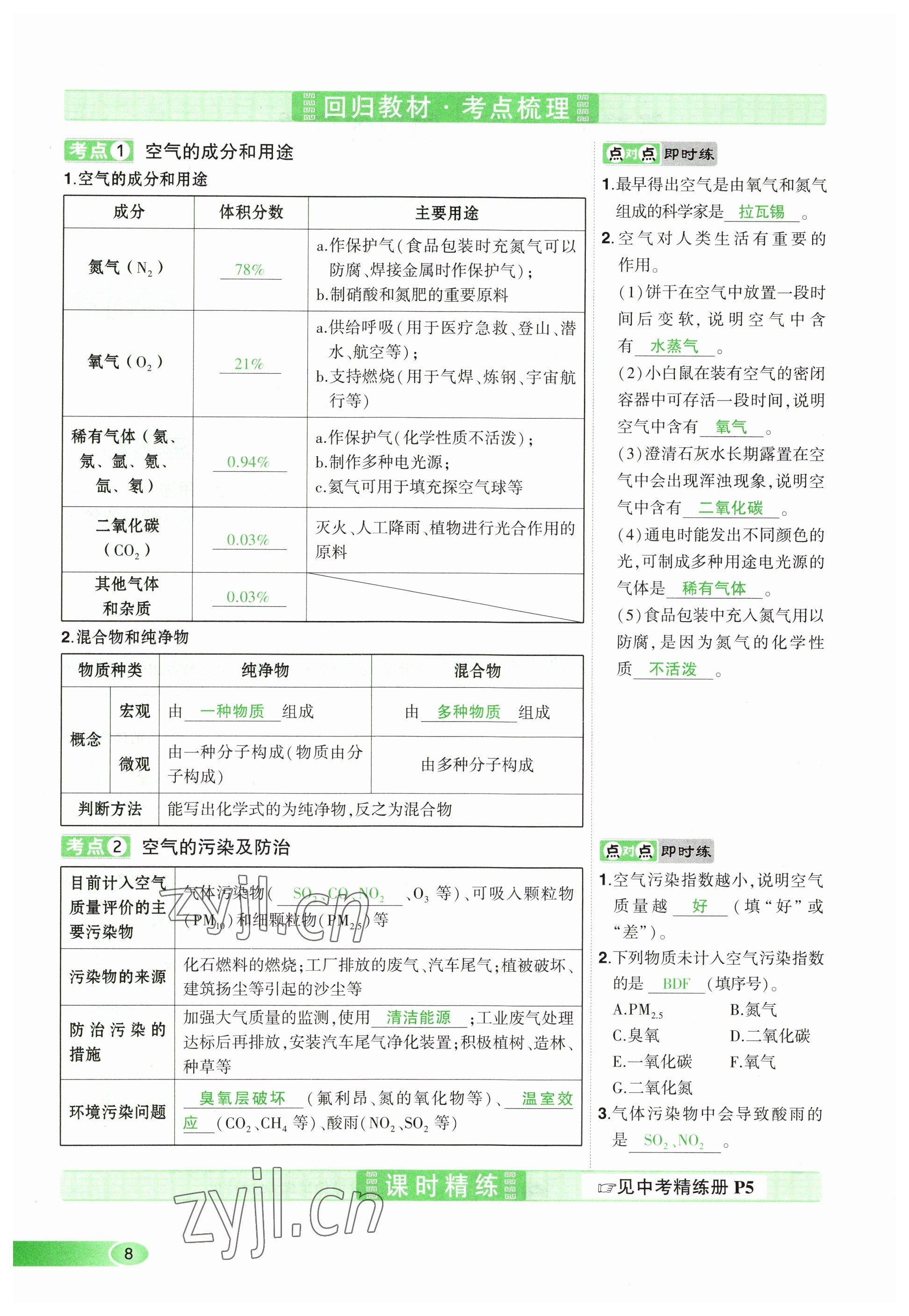 2023年河南中考命題非常解讀化學(xué) 參考答案第8頁