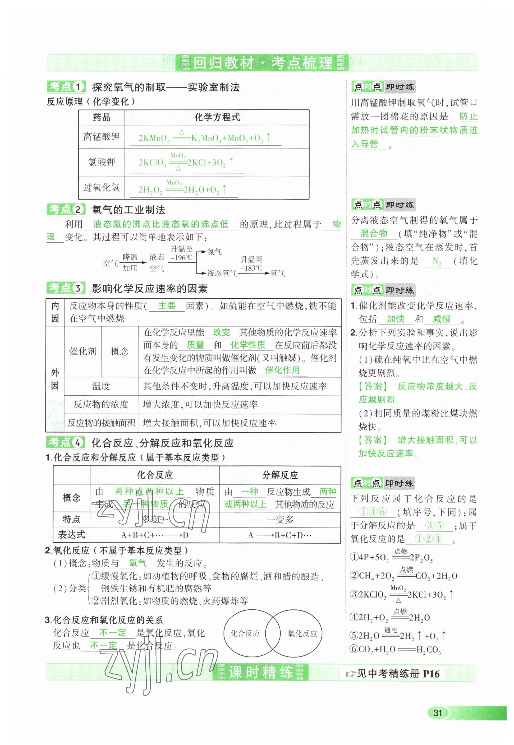 2023年河南中考命題非常解讀化學 參考答案第31頁