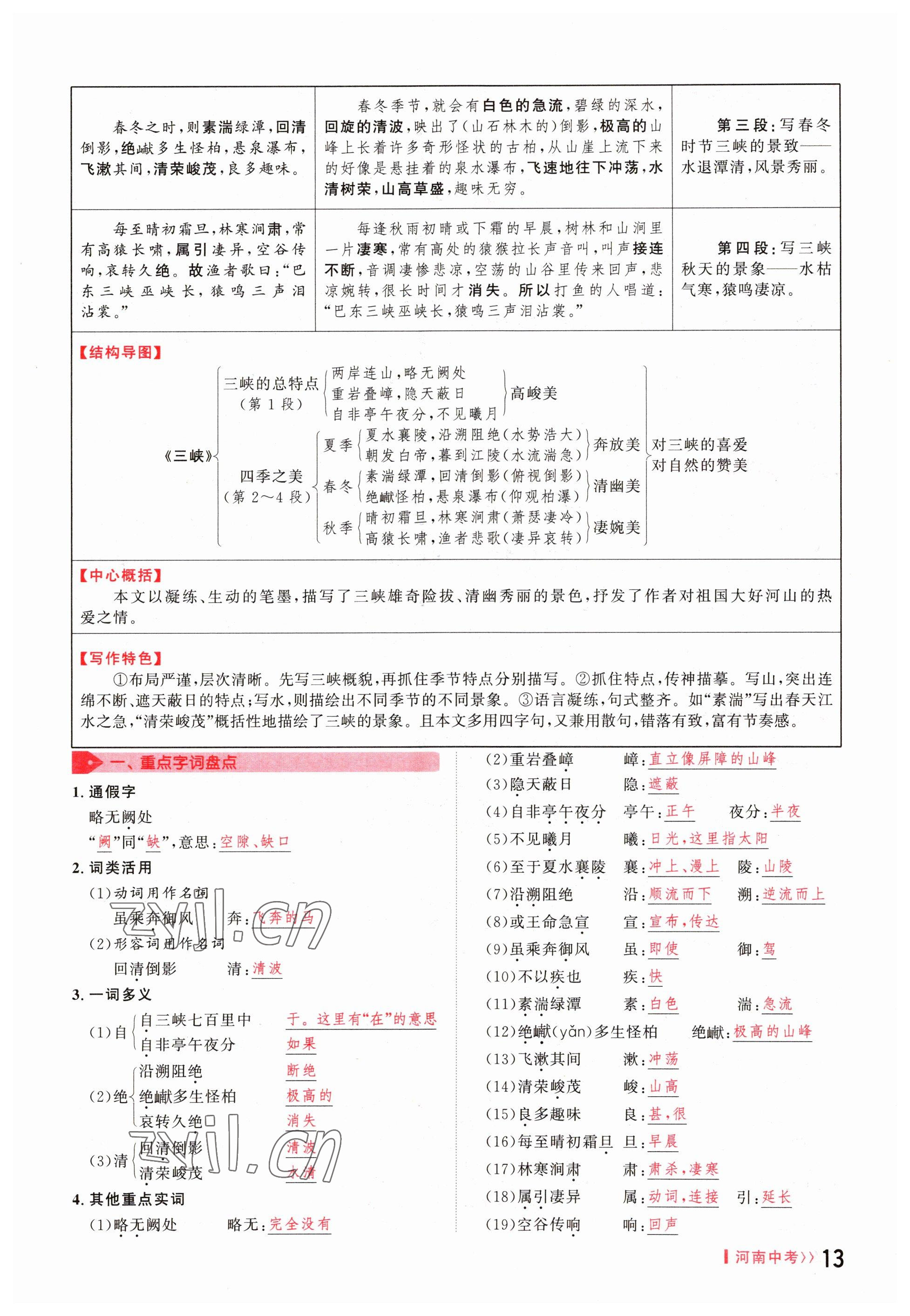 2023年碩源教育中考總復(fù)習(xí)名師解密語文河南專版 參考答案第13頁